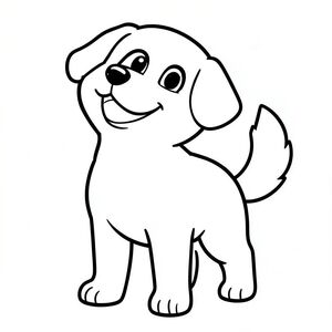 Một nhỏ, hạnh phúc đứng thẳng. Khuôn mặt của nó nghiêng lên trên, nở một nụ cười rạng rỡ, chân thành. Đôi mắt của to và biểu cảm, một sắc thái ấm áp, hấp dẫn của . Một cái đuôi lông tơ duy nhất uốn cong duyên dáng phía sau nó. Cơ thể chó có hình dạng đơn giản, tròn trịa, có độ dốc thoai thoải. Đường viền dày và đậm, tạo ra một hình thức mạnh mẽ, rõ ràng. Toàn bộ khu vực được lấp đầy bởi màu trắng tinh khiết, tạo ra sự tương phản rõ rệt., trang tô màu đen trắng, phong cách lowbook, nghệ thuật đường nét, đơn sắc, không màu, không đổ bóng, không xám, không điền, nền trắng, chỉ phác thảo, phong cách vector, thiết kế phẳng, 2d, chính xác một đuôi duy nhất, hoàn toàn không tô màu đen, nội thất trắng tinh khiết, không có miếng mực, không có văn bản, không có từ,  Không có tiêu đề, hoàn toàn không có màu, chỉ có lineart đen trắng thuần túy