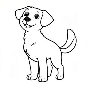 Một nhỏ, hạnh phúc đứng thẳng. Khuôn mặt của nó nghiêng lên trên, nở một nụ cười rạng rỡ, chân thành. Đôi mắt của to và biểu cảm, một sự dịu dàng, ấm áp . Bộ lông của mềm, . Một đường đơn, dày, kéo dài từ lưng dưới của chó, tạo thành một cái đuôi. Đuôi là một đường hơi cong. Cơ thể của có hình dạng đơn giản, màu trắng. Nền là một vùng trắng trơn, không bị phá vỡ., trang tô màu đen trắng, phong cách lowbook, nghệ thuật đường nét, đơn sắc, không màu, không bóng, không xám, không điền, nền trắng, chỉ phác thảo, phong cách vector, thiết kế phẳng, 2d, chính xác một đuôi duy nhất, hoàn toàn không tô màu đen, nội thất trắng tinh khiết, không có miếng mực, không văn bản, không từ, không tiêu đề, hoàn toàn không màu,  Chỉ Pure Black and White Linarts