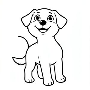 Một nhỏ, hạnh phúc đứng thẳng. Khuôn mặt của nó nghiêng lên trên, nở một nụ cười rạng rỡ, chân thành. Đôi mắt của to và biểu cảm, một sắc thái ấm áp, hấp dẫn của . Mõm của nhẹ nhàng, . Một cái đuôi ngắn, duy nhất uốn cong duyên dáng phía sau nó. Cơ thể của là một đường viền đơn giản. Nền là một không gian trắng, trơn., trang tô màu đen trắng, phong cách lowbook, nghệ thuật đường nét, đơn sắc, không màu, không bóng, không xám, không điền, nền trắng, chỉ phác thảo, phong cách vector, thiết kế phẳng, 2d, chính xác một đuôi duy nhất, hoàn toàn không tô màu đen, nội thất trắng tinh khiết, không có miếng mực, không văn bản, không từ, không tiêu đề, hoàn toàn không có màu,  Chỉ Pure Black and White Linarts