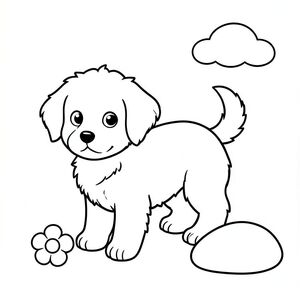 Một nhỏ, lông tơ với đường cong nhẹ nhàng trên cơ thể. Đầu của hơi nghiêng về phía trước, với đôi mắt to, biểu cảm. Mũi của nó là một hình tròn nhỏ. Một chiếc đuôi đơn giản, hơi cong kéo dài từ phía sau, tạo thành một vòng cung nhẹ nhàng. Bộ lông của mềm, .

Bên dưới, một bông hoa nhỏ, tròn, màu trắng nằm hơi lệch sang trái. Một tảng đá nhẵn nằm ở bên phải của. Một đám mây nhỏ, phồng trôi lười biếng trong nền., tranh tô màu đen trắng, phong cách lowbook, nghệ thuật đường nét, đơn sắc, không màu, không bóng, không xám, không điền, nền trắng, chỉ phác thảo, phong cách vector, thiết kế phẳng, 2d, chính xác một đuôi duy nhất, hoàn toàn không tô màu đen, nội thất trắng tinh khiết, không có miếng mực, không có văn bản, không từ, không có tiêu đề, hoàn toàn không có màu,  Chỉ Pure Black and White Linarts