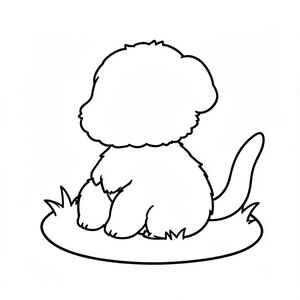 Một sinh vật nhỏ, lông tơ với đôi tai tròn ngồi trên một bãi cỏ. Một cái đuôi đơn, dài, trắng kéo dài từ lưng dưới của nó., tranh tô màu đen trắng, phong cách lowbook, nghệ thuật đường nét, đơn sắc, không màu, không bóng, không xám, không điền, nền trắng, chỉ phác thảo, kiểu vector, thiết kế phẳng, 2d, chính xác một đuôi duy nhất, hoàn toàn không tô màu đen, nội thất trắng tinh khiết, không có miếng mực, không văn bản, không từ, không tiêu đề,  Hoàn toàn không có màu, chỉ có lineart đen trắng thuần túy