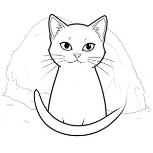 Một con mèo duy nhất, bóng bẩy.

Đầu của con mèo được đặt ở giữa, một vòng tròn hoàn hảo bằng đá obsidian được đánh bóng. Một điểm nổi bật hình tam giác tinh tế, gần như không thể nhận thấy, xác định hàm trên. Đôi mắt là những vũng chất lỏng, tập trung mạnh mẽ.  Một đôi lông mày mỏng manh, hơi nhăn nheo làm tăng thêm một chút thông minh. Đuôi dài và thuôn nhọn, kết thúc bằng một đường cong nhọn, hướng xuống, phản chiếu đường cong của đầu.  Các đường nét được xác định rõ ràng, tạo cảm giác chính xác và tĩnh lặng.

Nền là một vùng liền mạch, có kết cấu của, mát mẻ.  Một ấn tượng mờ nhạt, mờ nhạt về mặt đá phủ đầy rêu neo một cách tinh tế bố cục.  Ấn tượng tổng thể là một trong những quyền lực yên tĩnh, chứa đựng., tranh tô màu đen trắng, phong cách lowbook, nghệ thuật đường nét, đơn sắc, không màu, không bóng, không xám, không tô màu, nền trắng, đường viền đen đặc, độ tương phản đậm, đường nét sắc nét, chỉ phác thảo, phong cách vector, thiết kế phẳng, 2d, chính xác một đuôi duy nhất, hoàn toàn không tô màu đen, nội thất trắng tinh khiết, không có miếng mực,  Không văn bản, không từ, không tiêu đề, hoàn toàn không màu, chỉ có lineart đen trắng thuần túy