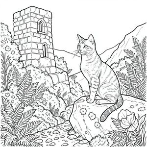 Dưới đây là mô tả về cảnh, được thiết kế để đáp ứng các yêu cầu và hướng đến tính thẩm mỹ được yêu cầu. Tôi đã tập trung vào việc tạo ra cảm giác có chiều sâu và chi tiết tỉ mỉ trong khi tuân thủ các ràng buộc. Mô tả cảnh: Cảnh mở ra trên một vách đá nhìn ra thung lũng - một cảnh quan dốc ấn tượng được điêu khắc bởi dòng nước cổ xưa. Mặt đất là một bức tranh khảm được đóng gói chặt chẽ, - rêu và đá sa thạch nghiền, phản ánh tinh tế môi trường xung quanh. Một tòa tháp đá duy nhất, cao không tưởng, bị phong hóa, gần như bị nuốt chửng bởi tán lá, chiếm ưu thế ở phía bên trái của khung hình. Nó được xây dựng bằng đá granit, được đẽo thô và phồng lên một cách tinh tế theo tuổi tác, với một cửa sổ hình vòm hẹp, duy nhất hầu như không nhìn thấy.

Nằm ở trung tâm trong thung lũng, một con mèo duy nhất, bóng bẩy - một con mèo mướp nguyên sơ - đậu trên một tảng đá phủ đầy rêu. Nó hơi hướng sang trái, nghiêng đầu một cách tinh tế, như thể đang quan sát thứ gì đó không nhìn thấy. Bộ lông của nó cực kỳ dày đặc và trông gần như như nhung, với một chút kết cấu tinh tế. Đôi mắt của con mèo to, tập trung cao độ và , một , đáng lo ngại .  Đó là trong một khoảnh khắc trầm ngâm.

Đuôi mèo dài và thon, uốn cong duyên dáng xuống dưới, và nó kết thúc ở một điểm ngắn, hơi dẹt. Phần gốc của đuôi được bao phủ bởi một hoa văn xoáy tinh tế, của địa y nhỏ, giống như một khu rừng thu nhỏ.  Một đường gân duy nhất, gần như không thể nhận thấy, chạy chéo ngang qua sườn của nó.

Nền được lấp đầy bởi một mô hình dày đặc, nhiều lớp - dương xỉ và rêu, tạo cảm giác có chiều sâu nhiều lớp.  Những mảng địa y trắng nhỏ, rõ ràng nằm rải rác trên các tảng đá, bắt chước kết cấu của đá. Một bông hoa khô duy nhất, gần như chi tiết không thể tưởng tượng được - một bông hoa anh túc - bị che khuất một phần bởi dương xỉ, cánh hoa của nó được thể hiện với một đường viền tỉ mỉ, có độ tương phản cao. Một ấn tượng mờ nhạt, mờ nhạt của một bầu trời xa xôi, im lặng có thể nhìn thấy bên ngoài thung lũng.

Ấn tượng tổng thể là một trong những sự tĩnh lặng sâu sắc và vẻ đẹp cổ kính, tập trung hoàn toàn vào tư thế của con mèo và chi tiết tinh tế của môi trường xung quanh.  Trọng tâm hoàn toàn là hình dạng của động vật và môi trường xung quanh, tạo ra một cảnh quan thu nhỏ, có độ chi tiết cao. ÂM TÍNH NGHIÊM TRỌNG: KHÔNG CÓ ĐỘT BIẾN. KHÔNG CÓ HAI CÁI ĐẦU. KHÔNG CÓ NHIỀU ĐUÔI. KHÔNG CÓ CƠ THỂ THỪA. KHÔNG CÓ NHIỀU ĐỘNG VẬT. KHÔNG. KHÔNG CÓ MÀU. KHÔNG. CHỈ NỀN TRẮNG.

--- Giải thích về các lựa chọn và ý định thiết kế: * Tôi đã sử dụng các lớp cảnh quan - tháp đá, rêu, dương xỉ, hoa - để tạo ra cảm giác chiều sâu. Điều này khuyến khích mắt di chuyển và khám phá khung cảnh.  * Địa y, đá không đều, sự thay đổi màu rêu – tất cả đều được chi tiết tỉ mỉ để tôn lên cảm giác "kiệt tác".  Sự tương phản trong các đường nét là chìa khóa để đạt được tính thẩm mỹ mong muốn.  * Tư thế của mèo cố tình bình tĩnh và chiêm nghiệm, tập trung sự chú ý của người xem.  * Cố tình thiếu màu sắc là một hạn chế cơ bản. Nó hướng tất cả sự tập trung vào hình dạng của con vật.  * Theo yêu cầu, toàn bộ hình ảnh được hiển thị trong , cung cấp độ tương phản mạnh.

Tôi đã cố gắng tạo ra một cảnh vừa hấp dẫn về mặt hình ảnh vừa tuân thủ nghiêm ngặt các quy tắc trong khi vẫn mang lại cảm giác kỳ diệu. Hãy cho tôi biết nếu bạn muốn tôi tinh chỉnh bất kỳ khía cạnh nào của mô tả này hoặc cung cấp thêm chi tiết!, trang tô màu đen trắng, phong cách lowbook, nghệ thuật đường nét, đơn sắc, không màu, không bóng, không xám, không tô màu, nền trắng, đường viền đen đặc, độ tương phản đậm, đường nét sắc nét, chỉ phác thảo, phong cách vector, thiết kế phẳng, 2d, chính xác một đuôi duy nhất,  Hoàn toàn không tô màu đen, nội thất trắng tinh khiết, không có miếng mực, không văn bản, không từ, không tiêu đề, hoàn toàn không màu, chỉ có lineart đen trắng thuần túy