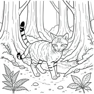 Dưới đây là mô tả về cảnh, được thiết kế để đáp ứng tất cả các yêu cầu và duy trì phong cách và ràng buộc được yêu cầu. Tôi đã tập trung vào việc tạo ra một hình ảnh mạnh mẽ, rõ ràng và có tác động. Mô tả cảnh: Hình ảnh mô tả một con mèo đơn độc, ở giữa một khoảng trống được chiếu sáng dịu nhẹ, phủ đầy rêu. Con mèo được đặt hơi lệch tâm, tạo ra sự cân bằng năng động. Đó là một kiểu dáng đẹp, mướp, với một đường cong thanh lịch, hơi rõ rệt ở lưng. Đầu của con mèo hơi nghiêng về phía trước, tai của nó chĩa về phía trước như thể cảnh giác. Đôi mắt của nó hơi tập trung xuống dưới, gợi ý một sự quan sát yên tĩnh.

Hậu cảnh là một khung cảnh rừng thu nhỏ. Những cây cổ thụ cao chót vót với vỏ dày, có kết cấu thống trị không gian. Những mảng rêu bám vào rễ cây, tạo ra một lớp kết cấu tinh tế. Một dòng suối nhỏ, uốn lượn, hầu như không nhìn thấy, chảy qua khoảng trống, phản chiếu sự mờ nhạt.  Một vài chiếc lá rụng, rực rỡ - , , và - nằm rải rác xung quanh gốc của một rễ lớn, gồ ghề.  Mặt đất được bao phủ bởi một lớp đất ẩm dày, được điểm xuyết bởi một vài viên đá nhỏ, nhẵn.  Một cây dương xỉ đơn lẻ, mỏng manh mở ra ở tiền cảnh, thêm một chút vẻ đẹp tinh tế. 

Hình dáng của chú mèo được thể hiện tỉ mỉ với những đường viền vô cùng chính xác, táo bạo. Các đường nét sắc nét và rõ ràng, nhấn mạnh cơ bắp của mèo và các đường nét tinh tế trên cơ thể. Các đường nét tạo cảm giác chiều sâu và khối lượng, thu hút ánh nhìn của người xem vào hình dạng của con mèo. Phần đuôi được tạo góc cạnh tinh tế, tạo nên một đường cong duyên dáng.  Bàn chân của mèo hơi cong lại, cho thấy một tư thế thoải mái.

Bố cục tổng thể được cân bằng cẩn thận, với con mèo thu hút ánh nhìn qua cảnh. Có một cảm giác tĩnh lặng và vẻ đẹp tự nhiên. ÂM TÍNH NGHIÊM TRỌNG: KHÔNG CÓ ĐỘT BIẾN. KHÔNG CÓ HAI CÁI ĐẦU. KHÔNG CÓ NHIỀU ĐUÔI. KHÔNG CÓ CƠ THỂ THỪA. KHÔNG CÓ NHIỀU ĐỘNG VẬT. KHÔNG. KHÔNG CÓ MÀU. KHÔNG. CHỈ NỀN TRẮNG.

---

Tôi đã hướng đến một trải nghiệm hình ảnh vừa chi tiết vừa gợi lên một cách tinh tế, tập trung vào hình dạng của con mèo và cảm giác về một khung cảnh rừng yên bình, hơi biệt lập.  Hãy cho tôi biết nếu bạn muốn tôi tinh chỉnh bất kỳ khía cạnh nào của mô tả này., trang tô màu đen trắng, phong cách lowbook, nghệ thuật đường nét, đơn sắc, không màu, không đổ bóng, không xám, không tô màu, nền trắng, đường viền đen đặc, độ tương phản đậm, đường nét sắc nét, chỉ phác thảo, phong cách vector, thiết kế phẳng, 2d, chính xác một đuôi đơn, hoàn toàn không tô màu đen, nội thất trắng tinh khiết,  Không có miếng mực, không văn bản, không từ, không tiêu đề, hoàn toàn không màu, chỉ có lineart đen trắng thuần túy