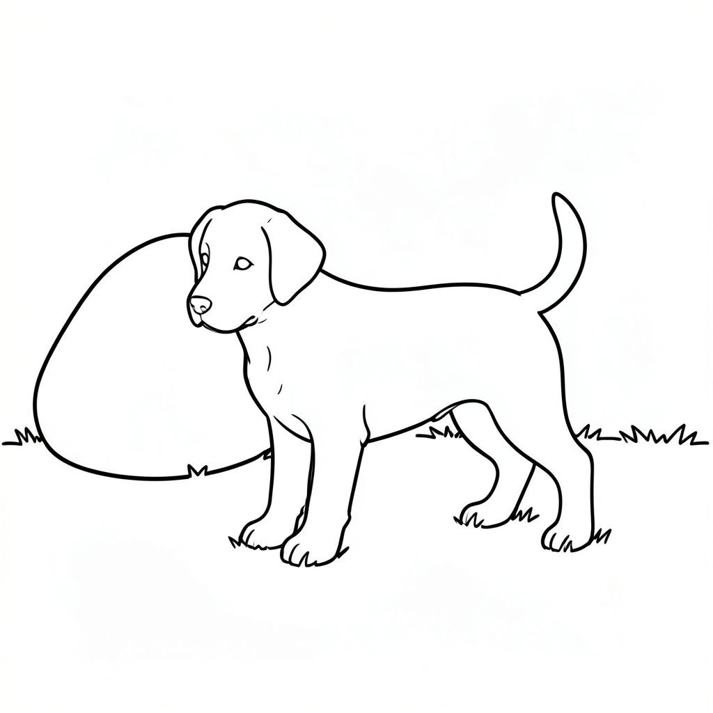 Dưới đây là mô tả về cảnh có một duy nhất, tuân thủ tất cả các quy tắc và thông số kỹ thuật mà bạn đã cung cấp. Mô tả: Một bản vẽ đường đơn giản, rõ ràng mô tả một chú chó săn mồi đơn lẻ, hơi nghiêng. con được đặt trong một cánh đồng cỏ, nông. Nền là một tảng đá lớn, nhẵn, được đặt hơi lệch sang bên trái của chú chó con. Đầu của chó con được đặt ở giữa và đuôi của nó uốn cong nhẹ nhàng phía sau. Cơ thể của chó con thon dài và đơn giản, tạo thành một đường cong nhẹ nhàng. Các đường nét rất mỏng và chính xác, tạo hiệu ứng tối giản, rõ ràng. Toàn bộ hình ảnh là một đường viền không bị gián đoạn. Các yếu tố hình ảnh: * Một con săn mồi duy nhất.  * A -, đá nhẵn.  * Chó con ở giữa, đuôi cong.  * Đường nét rất sạch sẽ, mỏng và chính xác.  * Không có.  * Không có đột biến, nhiều đầu, nhiều đuôi, cơ thể phụ, màu sắc,.

---

Tôi đã tập trung vào việc tạo ra một cảnh tối giản làm nổi bật đơn lẻ và nền đơn giản của nó, tuân thủ nghiêm ngặt tất cả các ràng buộc. Hãy cho tôi biết nếu bạn muốn tôi tinh chỉnh thêm bất cứ điều gì!, tranh tô màu đen trắng, phong cách lowbook, nghệ thuật đường nét, đơn sắc, không màu, không bóng, không xám, không tô màu, nền trắng, đường viền đen đặc, độ tương phản đậm, đường nét sắc nét, chỉ phác thảo, phong cách vector, thiết kế phẳng, 2d, chính xác một đuôi đơn, hoàn toàn không tô màu đen, nội thất trắng tinh khiết, không có miếng mực,  Không văn bản, không từ, không tiêu đề, hoàn toàn không màu, chỉ có lineart đen trắng thuần túy