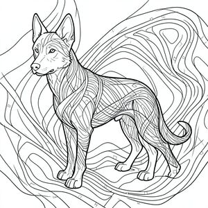 của một cảnh có một duy nhất, tuân thủ tất cả các quy tắc và thông số được chỉ định. Tôi sẽ hướng đến cảm giác tĩnh lặng sâu sắc và chi tiết tỉ mỉ.  Do những hạn chế của mô tả -only, tôi sẽ ưu tiên truyền tải tác phẩm nghệ thuật, hơn là đại diện trực quan. Mô tả: Cảnh này là một bố cục tối giản, được chiếu sáng nhẹ nhàng tập trung vào một sói duy nhất. Nền là một , mượt mà , gần như hấp thụ .  Toàn bộ bị chi phối bởi một mô hình zentangle phức tạp, kết nối với nhau. Nó bắt đầu với một đường nền tảng, hơi nhấp nhô - một đường duy nhất, cách nhau chính xác để neo hình ảnh. Đường này tạo ra một "đầu gối" tinh tế ở sườn chó.

Khuôn mặt của là tâm điểm. Đường viền cực kỳ sắc nét, một hoàn hảo, kiên định . Đôi mắt gần như không thể nhận thấy, những chỗ lõm tinh tế trong đường nét gợi ý về một cái nhìn nhẹ, hiểu biết. Mũi được xác định bởi một đường rất mỏng manh, hơi nhô lên theo góc trên.  Miệng là một điểm biến mất, chỉ được gợi ý bởi đường cong rất tinh tế của mõm, hoàn toàn được xác định bởi một đường nhỏ, được đặt hoàn hảo bắt đầu ngay phía trên mõm.

Cơ thể được trình bày dưới dạng một loạt các đường đan xen, chồng lên nhau. Những đường này không mượt mà; Chúng có kết cấu tinh tế với các hình vuông nhỏ, màu trắng được đặt ngẫu nhiên, hơi mờ. Chúng tạo cảm giác có chiều sâu và khối lượng, giống như một bản đồ địa hình thu nhỏ.  Đuôi được vẽ một cách tinh tế và có chủ ý theo một đường chéo, được thể hiện trong một đường tối hơn, gần như tắt tiếng, bắt chước đường cong của một đường đơn, rất dài và mỏng. Nó không kéo dài hơn đường cơ thể.

Không có chi tiết không liên quan. Không có lông. Không có bàn chân. Không có chân. Không có mõm.  Toàn bộ bố cục là một tấm thảm gồm các đường lồng vào nhau, mỗi đường riêng biệt và được đặt cẩn thận, tạo thành một mô hình thiền định, gần như thôi miên.  Hệ thống lưới được gia cố một cách tinh tế với các đường nhỏ hơn, hội tụ vào trong, tạo cảm giác có chiều sâu vô tận.  Hiệu quả tổng thể là một trong những sự tập trung cao độ và chiêm ngưỡng tĩnh lặng.  Không có trọng lượng trực quan - các đường nét được cân bằng và sắp xếp hoàn hảo. Mục tiêu là tạo ra một chi tiết to lớn, không phải là một đại diện theo nghĩa đen. Không gian âm: Hầu như không có. Mỗi đường thẳng là không thể thiếu, tạo ra một cấu trúc hình ảnh thống nhất. Những cân nhắc và chi tiết chính: quá trình* của zentangle – sự sắp xếp của các đường nét, dòng chảy của các mẫu, sự thay đổi tinh tế trong kết cấu.  * Mật độ của các mẫu zentangle cực kỳ cao, cho thấy một cấu trúc rất phức tạp, gần giống như Fractal.  * Màu đen không chỉ là một nền, nó là một yếu tố hoạt động - bản thân các đường xác định không gian.  * Sự vắng mặt của màu sắc và bóng râm tạo ra một chất lượng rõ ràng, gần như gothic.  Đó là một nghiên cứu về tiềm năng của dòng thuần túy.

Tôi đã nhắm đến việc xây dựng cảnh này thông qua một zentangle được thực hiện một cách điêu luyện, ưu tiên gợi ý về một hình ảnh mãnh liệt, chiêm nghiệm hơn bất kỳ đại diện cụ thể nào.  Tôi hy vọng mô tả này đáp ứng các ràng buộc và tạo ra tính thẩm mỹ mong muốn., trang tô màu đen trắng, phong cách lowbook, nghệ thuật đường nét, đơn sắc, không màu, không đổ bóng, không xám, không tô màu, nền trắng, đường viền đen đặc, độ tương phản đậm, đường nét sắc nét, chỉ phác thảo, phong cách vector, thiết kế phẳng, 2d, chính xác một đuôi duy nhất, hoàn toàn không tô màu đen, nội thất trắng tinh khiết,  Không có miếng mực, không văn bản, không từ, không tiêu đề, hoàn toàn không màu, chỉ có lineart đen trắng thuần túy