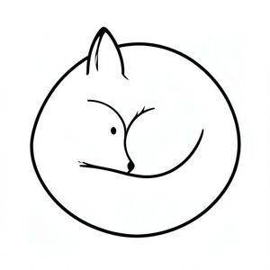 Một con cáo duy nhất, cuộn tròn thành một quả bóng chặt chẽ., tranh tô màu đen trắng, phong cách lowbook, nghệ thuật đường nét, đơn sắc, không màu, không bóng, không xám, không điền, nền trắng, đường viền đen đặc, độ tương phản đậm, đường nét sắc nét, chỉ phác thảo, phong cách vector, thiết kế phẳng, 2d, chính xác một đuôi duy nhất, hoàn toàn không tô màu đen, nội thất trắng tinh khiết, không có miếng mực, không có văn bản,  Không từ, không tiêu đề, hoàn toàn không màu, chỉ có lineart đen trắng thuần túy