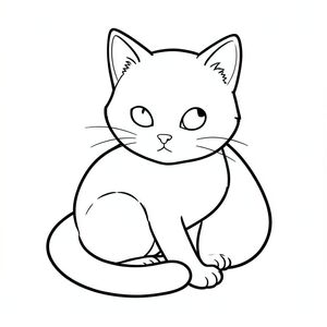 Một con mèo ngồi chăm chú, đuôi cuộn tròn quanh bàn chân. Một cái đầu đơn giản, hơi nghiêng tựa vào bàn chân của nó, nhìn chằm chằm về phía người xem. Một bàn chân nhỏ, tinh tế nằm trên mặt đất., tranh tô màu đen trắng, phong cách lowbook, nghệ thuật đường nét, đơn sắc, không màu, không bóng, không xám, không tô màu, nền trắng, đường viền đen đặc, độ tương phản đậm, đường nét sắc nét, chỉ phác thảo, phong cách vector, thiết kế phẳng, 2d, chính xác một đuôi duy nhất, hoàn toàn không tô màu đen, nội thất trắng tinh khiết, không có miếng mực, không có văn bản,  Không từ, không tiêu đề, hoàn toàn không màu, chỉ có lineart đen trắng thuần túy