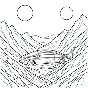 Đồng bằng hắc thạch trơn bóng của Xylos trải dài đến một đường chân trời mờ mịt, bầm tím, một ánh hoàng hôn vĩnh viễn được chiếu sáng bởi ánh sáng bệnh hoạn của mặt trăng sinh đôi. Bên dưới, cảnh quan là một minh chứng tàn bạo cho sự biến động địa chất - lởm chởm, - móng vuốt trên bầu trời, tàn tích của một dãy núi đã chết từ lâu mà bây giờ giống như một bàn tay bị gãy, xương. Một tiếng rung trầm, liên tục tràn ngập trong không khí, một rung động cận âm dường như cộng hưởng trong xương của vùng đất. Bản thân đất là một , gỉ sét , bám chặt vào các sườn dốc, bị ngắt quãng bởi các mảng rêu lân quang xung với một bên trong, đáng lo ngại .

Trước mặt bạn, nép mình trong một thung lũng hẹp, hoang vắng được chạm khắc bởi những trận lũ lụt cổ đại, là một chiếc xe duy nhất, thanh lịch không tưởng. Đó là một khung gầm dài, thấp, được làm bằng một, gần như, được đánh bóng thành ánh sáng như gương mặc dù độ ẩm lan tỏa. Cơ thể là một đường cong duy nhất, không bị phá vỡ, một hình bóng hoàn hảo, hợp lý, bất chấp sự khắc nghiệt của môi trường xung quanh. Nó không phải là một chiếc xe có sức mạnh vũ phu; thay vào đó, nó sở hữu một sự duyên dáng yên tĩnh, đáng lo ngại, như thể được điêu khắc từ chính tảng đá của Xylos. Đầu duy nhất là một kỳ quan được điêu khắc - một mặt phẳng mịn, giống như hắc thạch cong xuống dưới, đỉnh điểm là một điểm giống như một con mắt nhắm cách điệu. Đuôi, cũng đơn lẻ không kém, là một đoạn thon gọn, thuôn dài, gần giống như cột sống của một con rắn, kéo dài xuống dưới với một sự chậm rãi có chủ ý, gần như thôi miên. Nó kết thúc bằng một điểm sắc nhọn, bóng bẩy, bắt và phản chiếu nó trong một mô hình đầy mê hoặc, đứt gãy.

Bề mặt của xe nhẵn hoàn hảo, không có bất kỳ vết mòn hoặc dấu hiệu nào có thể nhìn thấy được. Như thể nó đang kiên nhẫn chờ đợi, một người lính gác đơn độc giữa sự mục nát. Khung xe là một đường liền mạch, không bị đứt gãy đánh bóng, phản chiếu cơn mưa trong hàng ngàn hình ảnh nhỏ xíu, méo mó. Một ánh sáng lung linh mờ nhạt, gần như không thể nhận thấy, chạy dọc theo bề mặt của nó, giống như sức nóng bốc lên từ một con đường sa mạc. Ấn tượng tổng thể là một sinh vật có tuổi đời rộng lớn và sự cô đơn sâu sắc, một minh chứng cho một thiết kế ưu tiên hình thức hơn chức năng. Có một cảm giác quan sát tinh tế, đáng lo ngại, như thể chiếc xe đang im lặng theo dõi bạn, chờ đợi điều gì đó - hoặc có lẽ, không có gì. Màu sắc chủ yếu là a, mờ, được tạo điểm nhấn bởi ánh sáng của mặt trăng đôi., trang tô màu đen trắng, phong cách lowbook, nghệ thuật đường nét, đơn sắc, không màu, không bóng, không xám, không tô màu, nền trắng, đường viền đen đặc, độ tương phản đậm, đường nét sắc nét, chỉ phác thảo, phong cách vector, thiết kế phẳng, 2d, chính xác một đuôi đơn, hoàn toàn không tô màu đen, nội thất trắng tinh khiết,  Không có miếng mực, không văn bản, không từ, không tiêu đề, hoàn toàn không màu, chỉ có lineart đen trắng thuần túy