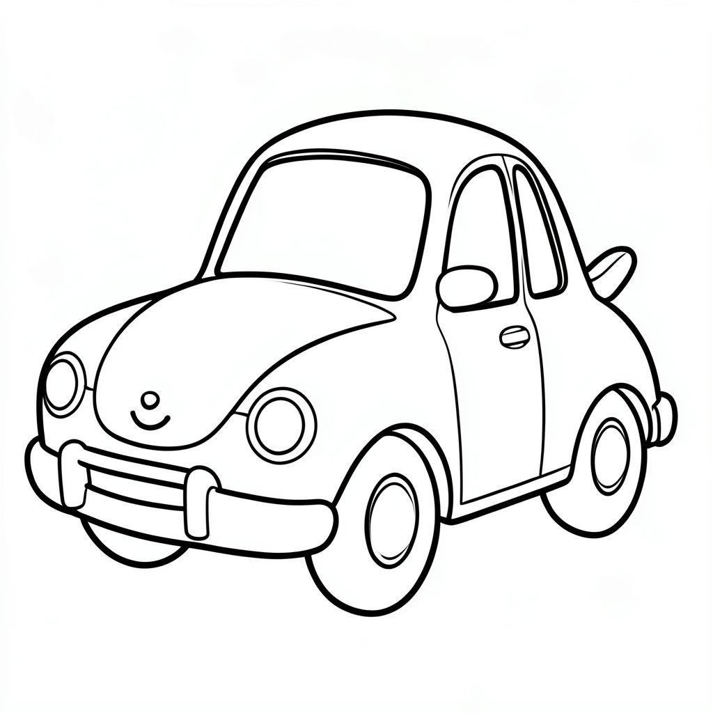 xe hơi.

Một chiếc xe nhỏ, mũm mĩm với nụ cười thân thiện. Các đường nét dày, riêng biệt phác thảo thân xe. Đầu xe tròn trịa và dễ thương. Đuôi xe dài và cong. Thân xe có màu sắc đơn giản, vui tươi., tô màu, line art, nền trắng