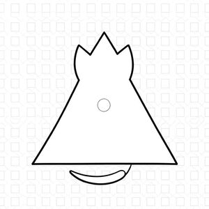 Một con mèo trắng nguyên sơ, ở giữa. Hình thức của nó được xác định cứng nhắc - một tam giác hoàn hảo, không lay chuyển. Đầu mèo được định vị chính xác, một đường cong mượt, kỳ lạ tạo thành đỉnh. Đuôi được xác định như nhau, một đường thuôn nhọn, duyên dáng kéo dài từ cơ thể. Cơ thể là một đường đơn giản, không bị đứt gãy, một mảng trắng xóa. Toàn bộ bố cục được xếp lớp tinh tế, tạo ra một mô hình phức tạp, gần như thôi miên. Một vết lõm tròn duy nhất, mờ nhạt, hầu như không thể cảm nhận được, đánh dấu tâm của tam giác. Nền là một mô hình liền mạch, lặp đi lặp lại của các hình vuông nhỏ, chồng lên nhau - một màu bị trôi đi. Không có chi tiết rõ ràng ngoài hình học cơ bản., trang màu, nghệ thuật đường nét, nền trắng