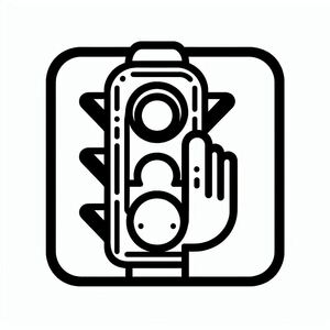 A black and white picture of a traffic light
