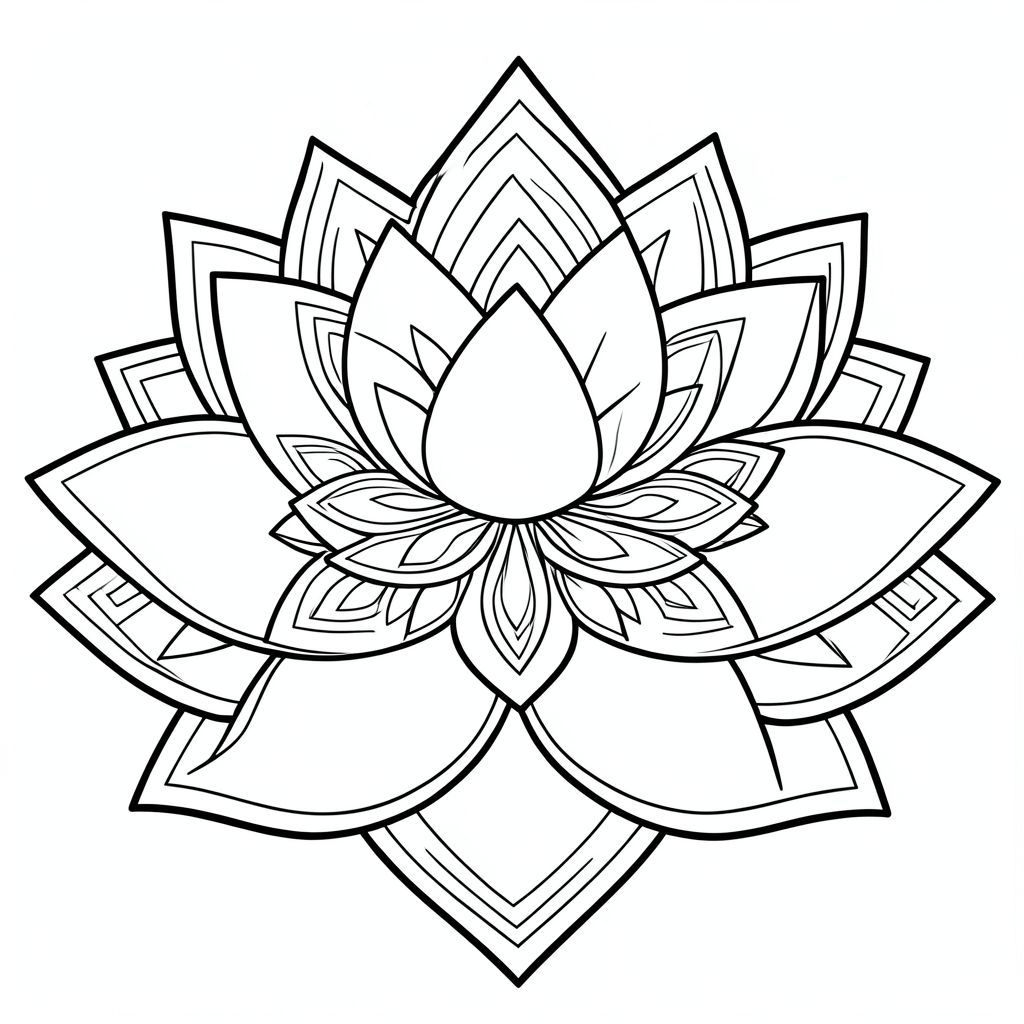 Hoa sen + mạn đà la hình học