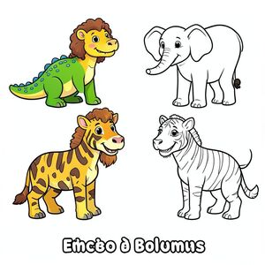 Tạo một cuốn sách tô màu PDF dành cho trẻ em 20 trang, định dạng A4 dọc, nền trắng, độ phân giải cao (300 DPI), sẵn sàng để in.

Mỗi trang phải chứa:

Bên trái: động vật đầy đủ màu sắc, màu sắc tươi sáng và vui vẻ.

Bên phải: cùng một con vật trong phiên bản phác thảo màu đen (nghệ thuật đường nét), với các nét dày và rõ ràng để tô màu.

Hai bản vẽ phải giống hệt nhau, chỉ thay đổi một bản vẽ có màu và bản kia là để vẽ.

Lấy nhân vật làm trung tâm.

Rất nhiều khoảng trắng xung quanh.

Không có nền tảng chi tiết (chỉ bằng mặt đất nếu cần).

Tên của con vật ở giữa bên dưới bằng các chữ cái lớn, đơn giản và trẻ con.

Phong cách bắt buộc:

Dễ thương và thân thiện

Biểu cảm hạnh phúc

Phong cách hoạt hình mắt to

Nét đơn giản

Không có bóng phức tạp

Thích hợp cho trẻ từ 3 đến 7 tuổi

Động vật trên mỗi trang:

Cá sấu

Sư Tử

Voi

Hươu cao cổ

Khỉ

Ngựa vằn

Gấu trúc

Hổ

Hà mã

Thỏ

Chó

Mèo

Gấu

Ngựa

Heo con

Bò

Cừu

Chim cánh cụt

Cú

Rùa

Giữ chính xác cùng một mẫu hình ảnh trên mọi trang và xuất mọi thứ trong một tệp PDF cuối cùng duy nhất.