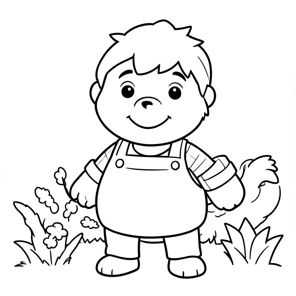 Tôi muốn bạn tạo ra ah nhân vật Bartolito từ trang trại của Zeno để tô màu