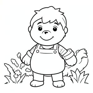 Tôi muốn bạn tạo ra ah nhân vật Bartolito từ trang trại của Zeno để tô màu