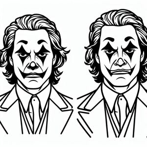 A drawing of two men with faces painted in black and white