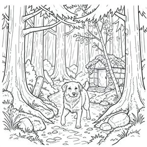 Mưa rơi theo nhịp điệu chậm rãi, có chủ ý, phủ lên đáy thung lũng. Đó là cuối mùa thu, không khí dày đặc với mùi đất ẩm ướt và lá mục nát. Một con đường hẹp, phủ đầy rêu, chỉ rộng hơn vai của một người đàn ông, uốn lượn qua một khu rừng cổ thụ rậm rạp. Những cây thông cao chót vót, vỏ của chúng lốm đốm và nghiêng vào trong, các cành của chúng đan xen vào nhau tạo thành một tán tự nhiên. Ánh sáng mặt trời vật lộn để xuyên qua những tán lá rậm rạp, tạo ra con đường trong chạng vạng vĩnh viễn. Một dòng suối nhỏ, nhỏ giọt cắt một con đường xuyên qua bụi rậm, nước và lạnh của nó. Rải rác giữa rễ cây thông là những mảng rêu gần như rực rỡ - một sự tương phản đáng kinh ngạc với tông màu trầm của sàn rừng. Một điểm đánh dấu bằng đá duy nhất, bị phong hóa, gần như bị thảm thực vật nuốt chửng, đánh dấu sự bắt đầu của con đường.

Một cấu trúc bằng đá hình chữ nhật, bị phong hóa, được xây dựng bằng đá đẽo thô, bị che khuất một phần bởi một mớ cây thường xuân. Đó là một ngôi đền nhỏ, không được trang trí, bề mặt của nó được bao phủ bởi địa y và rêu. Một cây bạch dương còi cọc nghiêng về phía dòng suối một cách bấp bênh, lá của nó gần như trong mờ . Một tảng đá nhỏ, nhẵn nhụi, nằm nép mình giữa rễ cây thông, một phần bị che khuất bởi đất ẩm. Ấn tượng tổng thể là một trong những sự cô đơn yên tĩnh và tuổi tác bền bỉ.

được đặt hơi lệch tâm, đối diện với người xem với ánh mắt cảnh giác, kiên định. Tư thế của nó thoải mái, một độ dốc tinh tế về phía sau cho thấy hơi nghiêng. Tai của nó nhếch lên, hơi nghiêng về phía trước và mũi hơi nhét vào giữa hai bàn chân. Bộ lông là một bộ lông bị tắt tiếng, bụi bặm, với một ánh sáng tinh tế, gần như không thể nhận thấy, trong . Đôi mắt là một sự giật mình, thông minh, tập trung chăm chú vào một cái gì đó ngay bên ngoài khung hình. Đuôi dài và hơi cong, giữ thấp và lắc lư tinh tế với chuyển động nhẹ nhàng.

GẦN TRUNG TÂM., tô màu, nghệ thuật đường nét, nền trắng