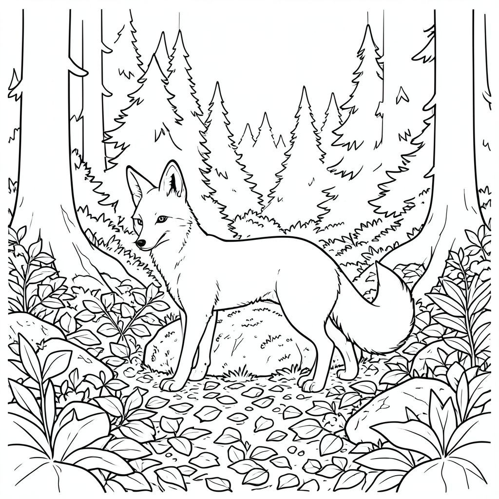 . Động vật: Một con cáo duy nhất, bóng bẩy.  Đây là bản vẽ ban đầu:  ``` _.--""--._ .' `. / O O \ | \ ^^ /  | \   `----'   / `. _______ .' //_____\\ ) `------' || || || ==== ```  --- Nền ngoài trời: Nền là một phần rậm rạp, bóng tối của sàn rừng phương bắc. Đó là buổi chiều muộn, yếu và khuếch tán, tạo cảm giác chiều sâu và màu sắc trầm. Mặt đất được bao phủ bởi một lớp lá rụng dày - chủ yếu là màu son và đất son - tạo ra một bức tranh khảm kết cấu. Một tảng đá nhỏ, phủ đầy rêu hơi lệch tâm, bị che khuất một phần bởi bóng tối. Ấn tượng tổng thể là một không gian yên tĩnh, hơi ẩm ướt. Có những gợi ý về một hàng cây thường xanh ở xa. Nhấn mạnh kết cấu của lá và bề mặt gồ ghề của tảng đá. Bóng dài và được vẽ, tạo cảm giác tĩnh lặng và bí ẩn. Bảng màu chủ yếu là màu nâu, xanh lá cây và xám, với một chút rất tinh tế trong những cái cây ở xa. Trọng tâm là sự tương tác của và, tạo cảm giác như đang đắm chìm trong một không gian tự nhiên, cổ kính. Đó không phải là một cảnh quan chi tiết, mà là một gợi ý về một địa điểm.  --- Giải thích về các lựa chọn: * Cốt lõi của lời nhắc là một con cáo duy nhất, vì vậy hậu cảnh là thứ yếu. * Nền được cố tình nhấn mạnh, nhằm mục đích cảm giác bầu không khí hơn là một hình ảnh chi tiết. Đó là một gợi ý về một sàn rừng, không phải một khu rừng được kết xuất hoàn hảo. * Điểm nhấn hoàn toàn là sự tương phản và kết cấu rõ rệt của nghệ thuật đường nét. * Toàn bộ hình ảnh được hiển thị bằng màu trắng tinh khiết. * Con cáo là một con vật duy nhất, có thể nhận dạng được. * Đuôi được thể hiện bằng một đường đơn giản. * Cáo là loài động vật duy nhất hiện diện. * Con cáo có một cái đuôi. * Con cáo là một cái đầu duy nhất.  Tôi đã ưu tiên tạo ra tâm trạng và bầu không khí thông qua hậu cảnh, để con cáo là yếu tố trung tâm. Tôi cũng đã giữ hình ảnh tương đối đơn giản để tối đa hóa tác động của phong cách và màu trắng., trang màu, nghệ thuật đường nét, nền trắng