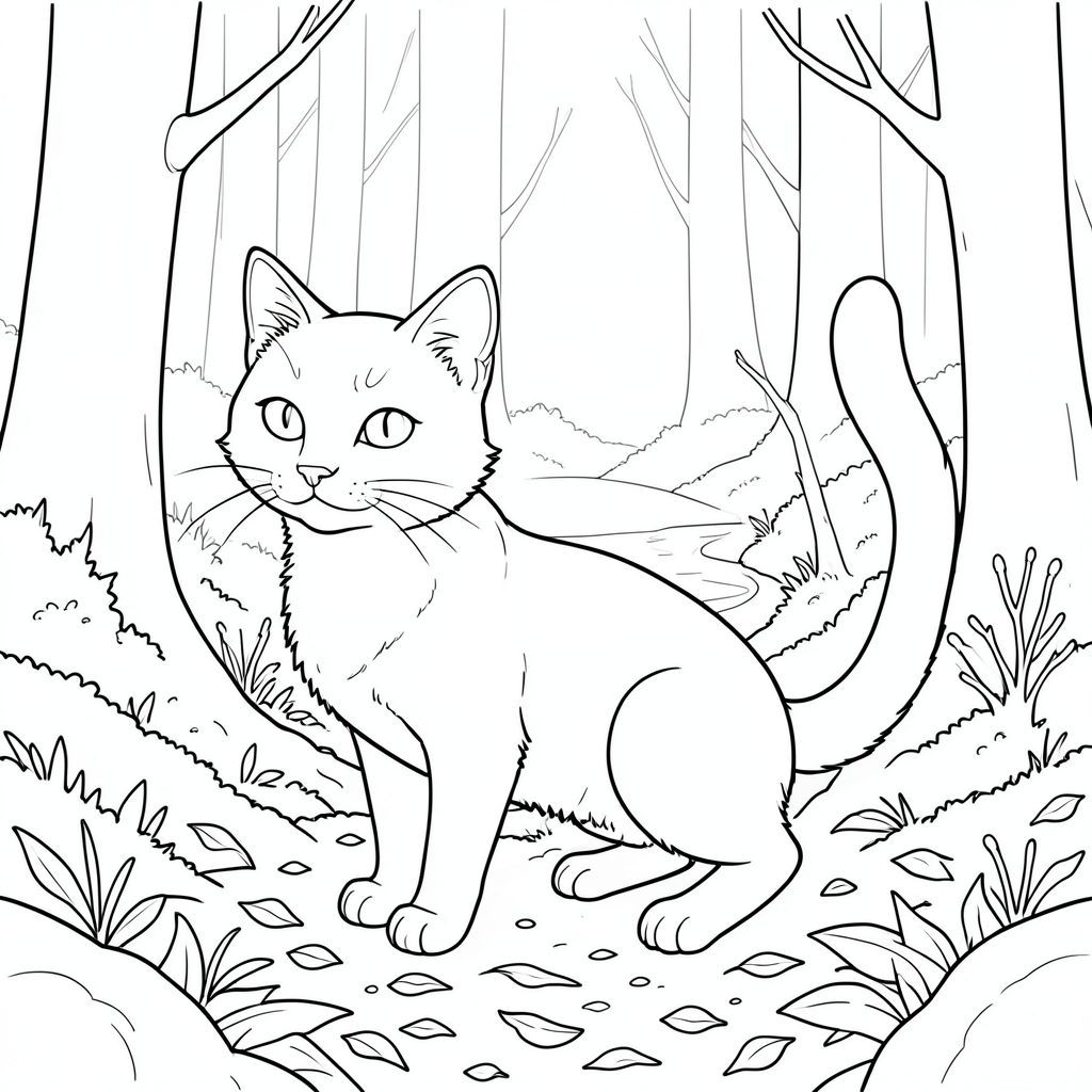 của hình minh họa nghệ thuật đường nét PURE AND WHITE, tập trung vào con mèo và sau đó là nền. Tôi sẽ ưu tiên một thẩm mỹ rất đơn giản, gần như tối giản. MÔ TẢ CON MÈO : Con mèo được đặt hơi góc, hơi hướng sang trái. Đó là một giống chó có kích thước trung bình - có lẽ là Bobtail Nhật Bản - với khuôn mặt hơi thon dài, thanh lịch. Đôi mắt to, và tập trung mãnh liệt, một , phong phú . Mũi nhỏ và hơi lõm, với một đường cong tinh tế. Râu dài và mỏng manh, a, gần như -. Bộ lông dày đặc, ngắn, với những thay đổi tinh tế về tông màu để gợi ý chiều sâu. Đuôi dài và dày, một , gần như , nhọn ở đầu. Có một chút uốn cong ở đuôi, làm tăng thêm sự mềm mại. Biểu hiện tổng thể là một trong những quan sát yên tĩnh, một gợi ý của sự tỉnh táo. Cơ thể tương đối mảnh mai, với một đường cong nhẹ tinh tế về phía sau. Có một vết sẹo nhỏ, gần như không thể nhận thấy ngay phía trên mắt trái. BỐI CẢNH - KHU RỪNG CHI TIẾT, CHÂN THỰC: Hậu cảnh là một khung cảnh rừng rậm rạp, hơi im lặng. Đó là một buổi chiều muộn, với một bộ lọc mềm mại, khuếch tán qua tán cây. Màu chủ đạo là , rêu phong - một bóng râm không quá , nhưng có độ sâu tinh tế. Các mảng rêu sẫm màu hơn, gần như , rêu nằm rải rác khắp bụi rậm. Mặt đất được bao phủ bởi một lớp lá rụng dày - chủ yếu là các sắc thái của và - tạo ra một bề mặt hơi không bằng phẳng. Một vài cành nhỏ, trần trụi có thể nhìn thấy, vươn lên trên và có một , gần như màu trắng, . Có một gợi ý nhỏ về một con suối hoặc con lạch nhỏ chạy qua nền, hầu như không thể nhìn thấy dưới dạng , nước. Ấn tượng tổng thể là một trong những khu rừng yên tĩnh, hẻo lánh. Phối cảnh hơi rộng, tạo cảm giác chiều sâu. Có một làn sương mù tinh tế ở phía xa, làm dịu các chi tiết và thêm vào bầu không khí. Những cây cối cao và tương đối gần nhau, tạo cảm giác bao bọc. TIÊU CỰC: Thang độ xám, màu sắc, bóng râm, các yếu tố đáng sợ, các bộ phận cơ thể phụ, nhiều động vật, hai đuôi, hai đầu. HOÀN THÀNH NHIỆM VỤ. ---

Tôi đã tập trung vào việc tạo ra một cảnh có cảm giác có cơ sở và hơi u sầu, sử dụng màu trắng để nhấn mạnh sự tĩnh lặng và tĩnh lặng của ảnh. Tôi đã tránh bất kỳ yếu tố nào có thể tạo ra cảm giác khó chịu hoặc phức tạp. Hãy cho tôi biết nếu bạn muốn tôi điều chỉnh bất cứ điều gì!, trang màu, nghệ thuật đường nét, nền trắng