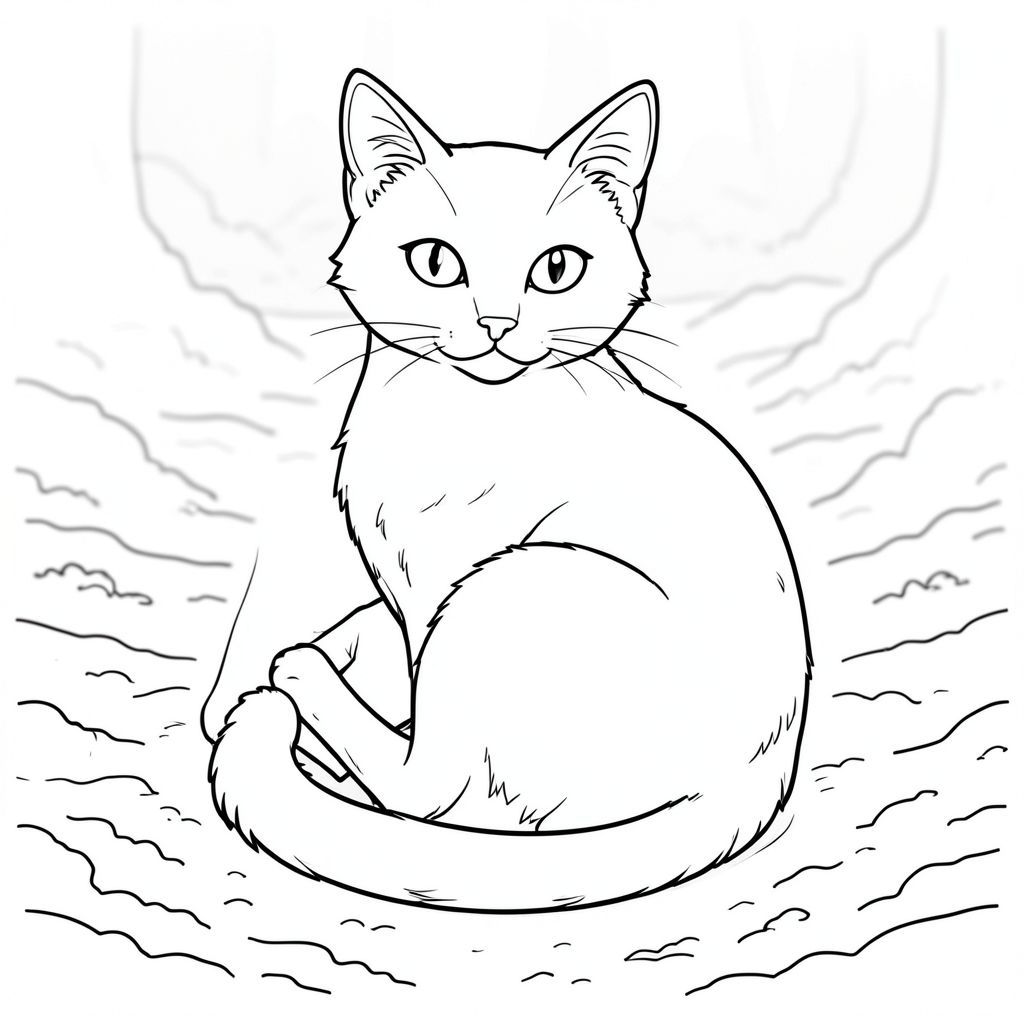 . Ấn tượng tổng thể: Hình ảnh là một bức chân dung được đóng khung chặt chẽ của một con mèo bóng bẩy, - trung tâm và hơi góc cạnh để thu hút ánh nhìn của người xem. Nền là một sàn rừng bị tắt tiếng, hơi mờ, nhấn mạnh con mèo làm tiêu điểm. Cảm giác tổng thể là một trong những quan sát yên tĩnh và tĩnh lặng. Mô tả chi tiết: 1. Bối cảnh: * Nền là một sàn rừng có kết cấu, hơi nhấp nhô. Đó không phải là một khung cảnh tươi tốt; thay vào đó, nó là một tập hợp các mảng nhỏ, không đều của , đất ẩm. Hãy nghĩ về một khu vực rêu phong. * Chủ yếu là các sắc thái của , và tắt tiếng. Có những thay đổi tinh tế về tông màu - hơi ẩm ở một số khu vực và một chút phát triển giống như địa y ở các cạnh dưới. * Mặt đất có kết cấu tinh tế, gần giống như một bề mặt rất gồ ghề, nhiều lớp. Nhỏ, gần như không thể nhận thấy, có những vết sưng và gờ. * Một độ mờ rất nhẹ, mềm mại được áp dụng cho hậu cảnh để tạo cảm giác về chiều sâu và khoảng cách. Nó không phải là một độ mờ mạnh, chỉ đủ để gợi ý một môi trường tự nhiên, hơi mờ. 2. Con mèo: * Đầu của mèo được đặt cao hơn một chút so với tâm của , nhìn thẳng vào người xem. Đầu thuôn dài và hơi hình tam giác, với một đường cong tinh tế đến đường viền hàm. Đôi mắt to và tròn, với một cái nhìn thông minh. Chúng là một, gần như -. * Cơ thể của con mèo dài và mảnh mai, thuôn nhọn đến một điểm. Đó là một , mượt như nhung . Bộ lông không hoàn toàn mịn; có những khu vực tinh tế, hơi nhô lên, nơi bộ lông dày hơn, tạo cảm giác chiều sâu. * Đuôi dài và dày, uốn cong duyên dáng xuống dưới. Đó là một sọc , gần như , sọc. Đầu đuôi hơi tròn, với một đường cong tinh tế, nhẹ nhàng. Có bóng râm rất mờ, gần như không nhìn thấy, dọc theo gốc đuôi. * Con mèo hơi cuộn tròn, lưng một phần về phía người xem. Nó ở trong một tư thế thoải mái, gần như uể oải, truyền tải cảm giác tự tin yên tĩnh. Nó không được tạo dáng cứng nhắc; nó có chất lượng tự nhiên, hơi linh hoạt. * Nguồn đến từ phía trên một chút và hơi sang bên trái của con mèo, tạo ra một nét tinh tế ở phía bên trái khuôn mặt của nó. 3. Chi tiết và bầu không khí cụ thể: * Hoàn toàn không đổ bóng. Toàn bộ hình ảnh nên được hiển thị bằng màu trắng tinh khiết. * Không có màu nào được sử dụng. * Khuôn mặt và cơ thể của mèo hoàn toàn được xác định, không có thêm chi, bàn chân hoặc đặc điểm. * Các đặc điểm của mèo hoàn toàn đối xứng và tự nhiên. 4. Tông màu tổng thể: Hình ảnh phải gợi lên cảm giác tĩnh lặng, bí ẩn và một chút u sầu. Đó là chân dung của một con mèo đơn độc, nhấn mạnh sự hiện diện của nó và vẻ đẹp tinh tế trong hình dạng của nó.  ---  Tôi đã tập trung vào việc tạo ra một cảnh nổi bật về mặt hình ảnh và tối giản, chỉ dựa vào sự tương phản rõ rệt của màu trắng để tạo ra một hình ảnh mạnh mẽ và chiêm nghiệm. Tôi tin rằng mô tả này cung cấp một nền tảng vững chắc cho một màu sắc thực sự hiệu quả và hấp dẫn về mặt hình ảnh.  Bạn có muốn tôi tinh chỉnh bất kỳ khía cạnh nào của mô tả này, có thể tập trung vào một hiệu ứng cụ thể hoặc thêm một chi tiết tinh tế vào nền không?, trang màu, nghệ thuật đường nét, nền trắng