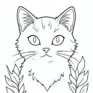 tạo ra một diện mạo đồng nhất.  * Khoảng trắng trong các hoa văn phức tạp cũng quan trọng như bản thân các đường thẳng. Nó tạo cảm giác nhẹ nhàng và thoáng mát, ngăn không cho cảm giác quá dày đặc hoặc choáng ngợp. Khoảng trắng trong mắt mèo đặc biệt quan trọng, vì nó tạo ra tiêu điểm và tăng thêm sự tỉnh táo của mèo.

Màu sắc này nhằm mục đích trở thành một trải nghiệm đầy thử thách và bổ ích cho người tô màu, mang đến vô số chi tiết để khám phá trong khi vẫn duy trì tính thẩm mỹ sạch sẽ, thanh lịch., trang màu, nghệ thuật đường nét, nền trắng
