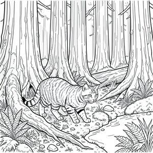 bắt đầu tạo ra và tô màu nghệ thuật đường nét trắng. Dưới đây là mô tả chi tiết, sẵn sàng để bạn hình dung và cuối cùng là tạo ra hình minh họa: Môi trường: Một khu rừng gỗ đỏ cổ thụ rậm rạp - Chiều muộn

Khung cảnh bị chi phối bởi những cây gỗ đỏ cao chót vót, vỏ của chúng có rãnh sâu và có kết cấu với các hoa văn phức tạp. Quy mô là rất lớn - con mèo bị lùn bởi cây cối, nhấn mạnh tính dễ bị tổn thương của nó và sự bao la của khu rừng. Cây cối không cách nhau đồng đều; Một số gần nhau, tạo cảm giác ngột ngạt, trong khi những người khác đứng xa nhau hơn, cho phép các trục xuyên qua.  * Vỏ cây được thể hiện với các đường cực kỳ mịn, cho thấy các đường gờ, nút thắt và địa y phát triển riêng lẻ. Một số cây có những khúc gỗ đổ được bao phủ một phần bởi rêu và dương xỉ, làm tăng thêm cảm giác già nua và mục nát. Rễ dày, gồ ghề và lộ ra một phần, uốn lượn trên nền rừng. Một số rễ đan xen với bàn chân của mèo.  * Mặt đất là một tấm thảm phức tạp của những chiếc kim rụng, lá mục nát và đất lộ ra. Có dương xỉ nhỏ, mảng rêu và đá rải rác. Một dòng suối nhỏ, nông uốn lượn qua góc dưới bên phải của bức ảnh, bờ của nó được lót bằng nhiều dương xỉ và rêu hơn. Dòng suối được mô tả bằng những đường nét trôi chảy, chính xác.  * Cái bóng đến từ phía trên bên trái, tạo ra những cái bóng dài, ấn tượng do cây cối tạo ra. Bóng tối không mềm; Chúng là những đường nét sắc nét, rõ ràng, góp phần tạo nên sự rõ ràng của hình ảnh. Các khu vực được chiếu sáng trực tiếp bởi màu trắng tinh khiết. Đối tượng: Con mèo * Con mèo ở tư thế cúi người, cảnh giác, hơi hướng về bên phải của người xem. Nó đang sải bước giữa chừng, như thể dừng lại để quan sát thứ gì đó ở đằng xa. Thân máy hơi góc cạnh, tạo cảm giác năng động, năng động.  * Một con mướp lông ngắn, bóng bẩy - các sọc được xác định rõ ràng và khác biệt.  * Bộ lông của mèo được thể hiện với các đường xếp chồng lên nhau cực kỳ mịn, tạo ấn tượng về kết cấu. Đôi mắt của nó to, hình quả hạnh và tập trung mạnh mẽ. Tai nhức lên, cảnh giác. Đuôi dài và hơi cong, làm tăng thêm sự duyên dáng và chuyển động của mèo. Bàn chân được xác định rõ ràng, cho thấy miếng đệm và móng vuốt.  * Con mèo được đặt gần như hoàn hảo ở giữa ảnh, nhưng thấp hơn một chút so với điểm giữa thẳng đứng. Điều này làm cho nó nổi bật. Phong cách minh họa và chi tiết kỹ thuật * Nghệ thuật đường nét tinh khiết và trắng.  * Độ dày đường khác nhau là rất quan trọng để tạo ra chiều sâu và sự thú vị về mặt thị giác. Các đường dày hơn được sử dụng cho thân cây và cành cây lớn hơn, trong khi các đường mỏng hơn được sử dụng cho các chi tiết nhỏ hơn như lá và rêu.  * Mọi đường nét phải hoàn toàn sạch sẽ và sắc nét. Không bị nhòe hoặc mờ.  * Tất cả các khu vực trong cây, suối và bản thân con mèo đều có màu trắng tinh khiết. Điều này rất quan trọng đối với phong cách.  * Hoàn toàn không có bóng mờ hoặc thay đổi tông màu. Toàn bộ ảnh bao gồm các đường trên nền trắng. Ấn tượng tổng thể: Hình minh họa nên truyền tải cảm giác kịch tính yên tĩnh và chủ nghĩa hiện thực. Con mèo là một nhân vật nhỏ, dễ bị tổn thương trong một cảnh quan cổ xưa rộng lớn. Màu trắng và rõ ràng giúp tăng cường cảm giác về chiều sâu và kết cấu, tạo ra một hình ảnh có độ chi tiết cao và hấp dẫn.

---

Tôi đã sẵn sàng để bắt đầu tạo hình ảnh dựa trên mô tả này. Hãy cho tôi biết nếu bạn muốn tôi tinh chỉnh bất kỳ khía cạnh nào của bản tóm tắt chi tiết này trước khi tiếp tục., tô màu, nghệ thuật đường nét, nền trắng