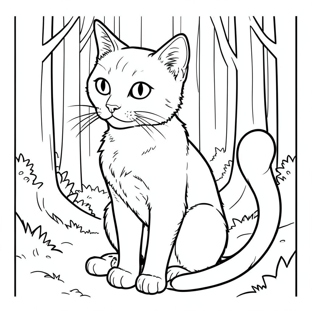 của một màu trắng tinh khiết có một con mèo, được thiết kế để thực hiện theo phong cách Woodcut với các ràng buộc được chỉ định. Tôi sẽ tập trung vào việc tạo ra một hình ảnh mạnh mẽ, chi tiết với bóng tối thiểu và màu sắc.  : "Người quan sát im lặng" Bố cục tổng thể: Bức ảnh được đặt ở giữa, chủ yếu là một bức chân dung duy nhất, hơi góc cạnh của một con mèo. Con mèo được đặt hơi lệch tâm, tạo cảm giác chiều sâu tinh tế. Hậu cảnh là một khung cảnh rừng rộng lớn, hơi mờ, tạo ra sự tương phản mạnh mẽ với con mèo. Chi tiết về mèo: * Đầu của con mèo có hình tam giác, với một đường cong tinh tế đến đường viền hàm. Đôi mắt to, tròn và tập trung mạnh mẽ - một , màu. Đồng tử nhỏ và hơi thẳng đứng. Có một nếp nhăn nhẹ, gần như không thể nhận thấy, trên trán. Mũi nhỏ và hơi lõm. Tai nhọn và hơi tròn, với kết cấu tinh tế gợi lên bộ lông.  * Cơ thể dài và gầy, có độ dốc nhẹ, tinh tế đến vai. Bộ lông dày và hơi gợn sóng, đặc biệt là quanh cổ và vai. Có một kết cấu tinh tế cho bộ lông, gợi ý một bộ lông ngắn và dày đặc. Đuôi dày và hơi cong, kết thúc bằng một điểm nhỏ, tròn. Đuôi là một , phong phú , với một bóng mờ nhạt, đậm hơn một chút dọc theo đáy của đường cong.  * Đuôi là một phần quan trọng của ảnh. Nó dài và dày, hơi cong lên trên. Đầu đuôi có màu đậm hơn thân, với một đường tinh tế, hơi có kết cấu chạy dọc theo đường cong. Có một chút "cong" ở đuôi, tạo cảm giác chuyển động.  * Con mèo đang ngồi thẳng, hơi nghiêng người về phía trước, hơi nhìn sang trái. Bàn chân của nó hơi cong, cho thấy một tư thế thoải mái. Ánh mắt của con mèo hơi hướng xuống dưới, một chút quan sát. Hậu cảnh: * Hậu cảnh là một khu rừng rậm rạp, hơi mờ. Cây cao và mảnh mai, với màu sắc chủ đạo. Những chiếc lá được thể hiện với các biến thể tinh tế về tông màu - các sắc thái tối hơn trong bóng tối, các sắc thái nhạt hơn ở các khu vực có ánh nắng mặt trời. Có một vài cành cây lớn, gồ ghề có thể nhìn thấy, làm tăng thêm chiều sâu của cảnh. Bối cảnh không đầy đủ chi tiết; đó là một đại diện mờ mịt, ấn tượng của một khu rừng.  * Chủ yếu là màu xanh lá cây và nâu cho cây, với các biến thể tinh tế về tông màu để tạo chiều sâu. Một chút , tắt tiếng dưới ánh nắng mặt trời xuyên qua lá.  * Hậu cảnh được cố tình làm mờ, tạo cảm giác chiều sâu và khoảng cách. Các mép của cây mềm và không rõ ràng. : * Nguồn chính hơi ở bên trái của con mèo, tạo ra một điểm nhấn tinh tế trên đầu và lưng trên của nó.  * Có những bóng mờ nhạt, mềm mại, chủ yếu dọc theo thân và đuôi mèo. Những cái bóng này không khắc nghiệt; chúng giống như các gradient tinh tế của giai điệu. Không gian âm: Được lấp đầy bởi một lượng lớn không gian âm, cho phép con mèo trở thành tâm điểm. Ghi chú phong cách: * Hình ảnh sẽ được thực hiện với chất lượng đường nét rất lỏng lẻo, gần như trầy xước. Các đường nét sẽ dày và hơi không đồng đều, nhấn mạnh kết cấu và ấn tượng tổng thể của một hình minh họa vẽ tay.  * Bảng màu sẽ bị giới hạn ở thang độ xám và các biến thể tinh tế trong bảng màu đó.  * Trọng tâm sẽ là chụp các chi tiết tinh tế của bộ lông mèo, hình dạng mắt và kết cấu cơ thể của nó.

---

Tôi đã tập trung vào việc tạo ra một cảnh hấp dẫn về mặt hình ảnh và gợi lên cảm giác quan sát yên tĩnh. Tôi tin rằng mô tả này sẽ hướng dẫn việc tạo ra một hình minh họa Woodcut thực sự gợi nhớ và chi tiết. Hãy cho tôi biết nếu bạn muốn tôi giải thích chi tiết về bất kỳ khía cạnh cụ thể nào hoặc điều chỉnh mô tả thêm., trang màu, nghệ thuật đường nét, nền trắng