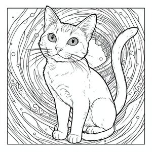 màu trắng tinh khiết có hình một con mèo, chi tiết và căn giữa tỉ mỉ, được thiết kế để trở thành một kiệt tác của Zentangle. Tôi đã tập trung vào việc tạo ra cảm giác chiều sâu và trọng lượng thị giác, ưu tiên hình dạng của con mèo và hậu cảnh phức tạp.  : "The Obsidian Gaze" Ấn tượng tổng thể: Được chi phối bởi một con mèo duy nhất, tập trung cao độ, được thể hiện theo phong cách Zentangle chi tiết ngoạn mục. Hậu cảnh là một tinh vân rộng lớn, xoáy màu đen và tím, gợi ý một cách tinh tế về một cấu trúc khổng lồ ở xa. Con mèo là tâm điểm, ánh mắt của nó nhìn thẳng vào người xem, tạo cảm giác yên tĩnh. Hiệu ứng tổng thể là một trong những sự tĩnh lặng sâu sắc và bí ẩn cổ xưa. Con mèo : * Con mèo ở giữa, hơi nghiêng sang trái, đầu hơi hướng lên trên, như thể đang quan sát một thứ gì đó không nhìn thấy. Cơ thể của nó thuôn dài, gần như ngoằn ngoèo, với một đường cong tinh tế đến cột sống.  * Con mèo là một giống mèo bóng bẩy, cơ bắp - có thể là Bobtail Nhật Bản hoặc lông ngắn trong nước - nhưng cực kỳ chi tiết. Bộ lông của nó là một , mượt như nhung, với các biến thể tinh tế trong tông màu để gợi ý chiều sâu. Bộ lông được kết xuất tỉ mỉ, thể hiện các sợi riêng lẻ và kết cấu của bộ lông.  * Đầu là bộ phận phức tạp nhất. Nó hơi dài, với biểu cảm cao, thông minh. Đôi mắt to, hình quả hạnh và có màu sắc chói tai. Chúng không chỉ đơn giản là ; Có những hoa văn xoáy tinh tế trong mống mắt, gợi ý một chiều sâu của cảm xúc. Mũi được thể hiện một cách tinh tế, với một đường cong nhẹ hướng lên và một chút màu sắc. Bộ râu dài, tinh tế và được vẽ riêng lẻ, làm tăng thêm vẻ vương giả của mèo.  * Đôi mắt là chìa khóa cho sức mạnh của Zentangle. Chúng không chỉ đơn giản là ; Chúng chứa đầy một mô hình mê hoặc, gần như thôi miên, của các đường nhỏ, chồng lên nhau tạo ra cảm giác chiều sâu và chuyển động. Các đường thẳng không hoàn toàn thẳng mà uốn cong và chồng lên nhau một cách tinh tế, tạo cảm giác như một cái nhìn sống động, thở.  * Đuôi dài và dày, thuôn nhọn đến một điểm. Đó là một màu gần giống như obsidian, với bóng mờ tinh tế để tạo cho nó một vẻ ngoài ba chiều. Đó không phải là một đường cong đơn giản; Đó là một mạng lưới phức tạp của các đường đan xen tạo ra cảm giác chuyển động và uyển chuyển. Một vài đường nhỏ, chồng lên nhau gợi ý một lọn tóc tinh tế ở ngọn.  * Cơ thể thon dài và hơi cong tạo cảm giác duyên dáng và quyền lực. Hệ cơ bắp được xác định một cách tinh tế, với các đường nét gợi ý các đường nét của cơ thể. Có những đường rất mờ, chồng lên nhau để gợi ý những đường cong tinh tế của cột sống. Bối cảnh - Tinh vân: * Chủ yếu, màu đen và tím mượt như nhung. Gợi ý về một , băng giá được đưa vào nền, tạo cảm giác rộng lớn và khoảng cách.  * Nền không phải là bề mặt; Đó là một tinh vân xoáy, có kết cấu. Các đường không đồng nhất; Chúng hơi bất thường, tạo cảm giác chuyển động và hỗn loạn. Các chấm trắng nhỏ, chồng lên nhau nằm rải rác khắp nơi, làm tăng thêm chiều sâu và sự thú vị về mặt thị giác.  * Mật độ của các dòng là rất quan trọng. Có những khu vực cực kỳ dày đặc, chi tiết phức tạp, trong khi những khu vực khác thưa thớt hơn, tạo cảm giác có chiều sâu và nhiều lớp.  * Tinh vân không phải là một quả cầu hoàn hảo; đó là một tập hợp các hình dạng xoáy, kết nối với nhau. Có những đường cong và tam giác thuôn dài, tinh tế cho thấy sự hình thành của một cấu trúc vũ trụ. Ấn tượng tổng thể là một không gian rộng lớn, cổ kính. Không gian âm: Không gian âm có chủ ý lớn, cho phép con mèo là yếu tố chủ đạo. Nó không trống rỗng; nó chứa đầy những tiếng vang tinh tế của các dòng, tạo ra cảm giác chiêm nghiệm yên tĩnh. Giai điệu tổng thể: Giai điệu tổng thể là một trong những vẻ đẹp cổ kính, yên tĩnh. Phong cách Zentangle nhấn mạnh chi tiết tỉ mỉ và cảm giác vượt thời gian. Màu trắng củng cố cảm giác bí ẩn và sự hiện diện đơn độc của con mèo.

---

Tôi đã tập trung vào việc tạo ra một trải nghiệm hình ảnh vừa bắt mắt về mặt hình ảnh vừa phong phú về mặt khái niệm. Tôi đã cố gắng gợi lên cảm giác về cả sức mạnh và sự mong manh. Tôi cũng đã xem xét tác động của phong cách Zentangle - việc sử dụng các đường nét và hoa văn có chủ ý - để tạo ra một tác phẩm vừa phức tạp vừa thiền định sâu sắc.

Bạn có muốn tôi giải thích chi tiết về bất kỳ khía cạnh cụ thể nào của mô tả này, có lẽ tập trung vào một chi tiết cụ thể về hình dạng hoặc nền của con mèo?, trang màu, nghệ thuật đường nét, nền trắng