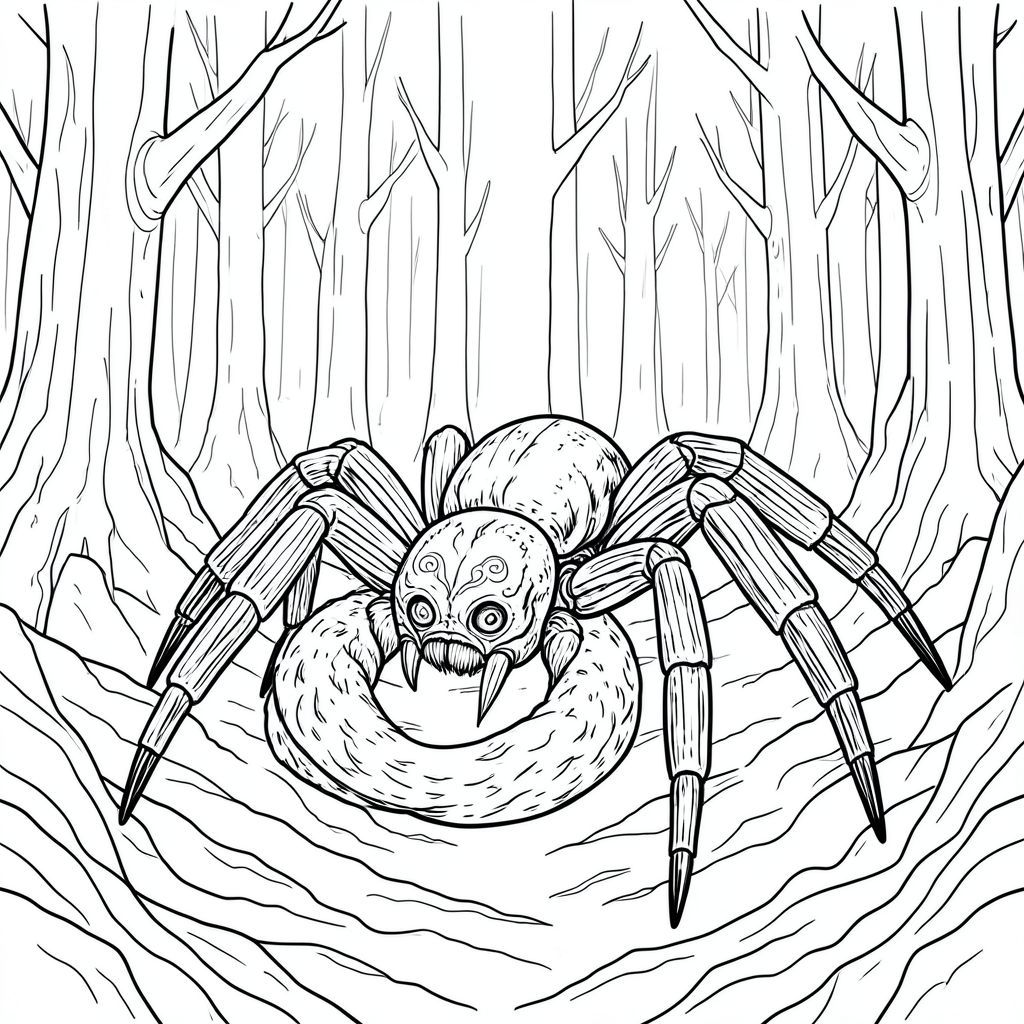 của màu PURE AND WHITE, tập trung vào các yếu tố cốt lõi và hướng đến cảm giác về tỷ lệ và chi tiết khổng lồ, phù hợp với các thông số bạn đã cung cấp. Tôi sẽ ưu tiên động vật và môi trường của nó để tạo ra một hình ảnh hấp dẫn.  : Ấn tượng tổng thể của thợ dệt hắc thạch: Mô tả một con nhện cổ xưa, khổng lồ, có kích thước gần bằng một lớn, nép mình trong phần xương còn lại của một cái cây hóa đá khổng lồ. Bầu không khí là một trong những sự tĩnh lặng sâu sắc và sức mạnh cổ xưa. Hình dạng của con nhện là một hình bóng thanh lịch, rõ ràng trên một khung cảnh rộng lớn, hoang vắng. Con nhện: * Con nhện khổng lồ, dễ dàng dài 6-8 feet. Cơ thể của nó thuôn dài và phân đoạn, giống như obsidian được đánh bóng. Mỗi phân đoạn đều cực kỳ chi tiết, với các đường gờ và rãnh tinh tế, chồng lên nhau bắt kịp một cách mê hoặc.  * Chủ yếu là một, mờ. Các đoạn obsidian là một , gần như -, với những đốm tinh tế gợi ý tuổi tác và thời tiết. Bụng nhẹ hơn, khói .  * Đầu tương đối nhỏ so với cơ thể, nhưng vô cùng biểu cảm. Đó là một hình tam giác, với hốc mắt rộng, gần như buồn bã, chiếm ưu thế ở trung tâm. Mắt là một điểm duy nhất, lớn, tập trung mạnh mẽ của, phản chiếu ánh sáng mờ nhạt bên trong. Có những hoa văn xoáy mờ nhạt được khắc vào hốc mắt - gần giống như một tinh vân thu nhỏ.  * Đuôi dài và dày, thuôn nhọn đến một điểm nhọn. Đó là một khối lượng xoáy của , gần giống như đông đặc . Nó được phân đoạn một cách tinh tế, với các đường phân nhánh mờ nhạt có thể nhìn thấy được. Một sợi duy nhất, nhỏ, gần như vô hình, kéo dài từ đầu.  * Con nhện cuộn tròn, gần như hoàn toàn đứng yên, chân gọn gàng bên dưới cơ thể. Nó không tích cực di chuyển, nhưng toát lên một hào quang của sự kiên nhẫn to lớn và trí tuệ cổ xưa. Chân dài và mảnh mai, kết thúc bằng móng vuốt sắc nhọn, bằng hắc thạch. Bối cảnh - Khu rừng hóa đá: * Hậu cảnh rất lớn, trải dài trên toàn bộ . Đó là một khu rừng rộng lớn, hoang vắng, bao gồm những cây hóa đá - những thân cây và cành cây cao chót vót, có xương. Gỗ là một , gần như mờ, với , các hoa văn xoáy của và .  * Cây cối cực kỳ chi tiết, với những cành cây như kim, rễ phủ đầy rêu và cảm giác tuổi tác bao la. Một số cành bị gãy và gãy một phần, tạo cảm giác mong manh.  * Chủ yếu là màu xám, trắng và gợi ý của màu xanh lam và tím trong bóng tối. Được khuếch tán và thanh tao, tạo cảm giác chiều sâu.  * Bộ xương cây tạo thành một đường viền lớn, lởm chởm, che khuất một phần con nhện. Con nhện được đặt hơi lệch tâm, thu hút mắt về phía hình dạng trung tâm của nó. Không gian âm: Cố ý để trống gần như hoàn toàn, nhấn mạnh sự thống trị của nhện và sự rộng lớn của cảnh quan. Có một gradient tinh tế, gần như không thể nhận thấy trong bóng tối của hậu cảnh, tạo ra cảm giác chiều sâu và cô lập. Bầu không khí tổng thể: Bảng màu, đường nét và bố cục được thiết kế để gợi lên cảm giác bí ẩn cổ xưa, cô đơn và sức nặng của thời gian. Màu trắng củng cố cảm giác về một môi trường hoang vắng, vượt thời gian.

---

Để giúp tôi tinh chỉnh điều này hơn nữa, bạn có thể cho tôi biết:

* Có yếu tố phong cách cụ thể nào mà bạn muốn tôi nhấn mạnh không?
* Có tâm trạng cụ thể nào mà bạn đang nhắm đến không?, trang màu, nghệ thuật đường nét, nền trắng