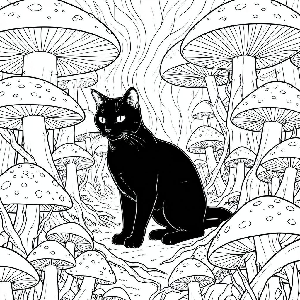 của một màu trắng tinh khiết có một con mèo duy nhất, ở giữa và chi tiết, với các ràng buộc cụ thể. Tôi đã tập trung vào việc tạo ra cảm giác về quy mô và chi tiết khổng lồ, nhằm hướng đến một hình ảnh thực sự đắm chìm và quyến rũ. Mô tả hình ảnh: Hình ảnh là một môi trường rộng lớn, rộng lớn bị chi phối bởi một khu rừng nấm khổng lồ duy nhất. Nền là một vòng xoáy, gần như thôi miên, rộng lớn như nhung. Nó không phải là một khu rừng đơn giản; đó là một khu rừng, với những chiếc mũ nấm khổng lồ, nhấp nhô với nhiều kích thước và kết cấu khác nhau - một số khổng lồ, giống như những chiếc ô khổng lồ, một số khác nhỏ hơn và tinh tế hơn, giống như những viên ngọc mờ. Các mũ là sự pha trộn lốm đốm của , , và một đáng ngạc nhiên , gần như , ở trung tâm. Một số mũ bị che khuất một phần bởi sự phát triển của nấm gần như xương.  Ở trung tâm của cảnh quan này, một con mèo duy nhất, có hình dạng hoàn hảo - một con mèo bóng bẩy, hắc thạch - chiếm một phần đáng kể của khung hình. Nó được đặt hơi lệch tâm, gần như thể nó là một tâm điểm trong quy mô rộng lớn của khu rừng. Con mèo hơi quay mặt sang trái, với tư thế chiêm nghiệm, gần như vương giả. Đầu của nó hơi nghiêng, truyền tải cảm giác về trí tuệ cổ xưa và quan sát yên tĩnh. Cơ thể thon dài và duyên dáng, gần như ngoằn ngoèo trong hình dạng của nó. Bộ lông của nó là một , mượt như nhung, với các hoa văn tinh tế, thay đổi bắt chước bộ lọc qua mũ nấm. Có một con mắt duy nhất, được đặt hoàn hảo, lấp lánh với một trí thông minh đáng sợ.  Nền là một mô hình liên tục, phức tạp của các đường nấm. Những đường này không chỉ đơn thuần là trang trí; chúng và xung quanh mũ nấm, tạo cảm giác chiều sâu và chuyển động. Chúng gợi ý một cách tinh tế sự phát triển của rừng - giống như rễ và dây leo kéo dài từ mũ nấm. Các đường nét cực kỳ dày đặc, gần như giáp với kết cấu xúc giác, làm tăng thêm cảm giác choáng ngợp về tỷ lệ. Có những hoa văn tinh tế, chồng lên nhau bắt chước các đường vân của nấm, tạo ra hiệu ứng thị giác phức tạp và mê hoặc.  Cơ thể của con mèo được phác thảo một cách tinh tế với một đường mảnh, tạo ra sự tương phản rõ nét với nền. Nó không có bất kỳ chi hoặc phần phụ nào có thể nhìn thấy - chỉ có một hình bóng thanh lịch, được tạo hình hoàn hảo. Đuôi dài và thuôn nhọn, uốn cong duyên dáng xuống dưới, và cũng được phác thảo bằng một đường mảnh. Nó được đặt hơi phía sau con mèo, gần như thể đó là một gợn sóng tinh tế trên sàn rừng. Bầu không khí tổng thể: Hình ảnh gợi lên cảm giác tĩnh lặng sâu sắc và ma thuật cổ xưa. Quy mô tuyệt đối của khu rừng và sự hiện diện của con mèo tạo ra cảm giác kinh ngạc và bí ẩn. Màu trắng củng cố cảm giác của một không gian vượt thời gian, thế giới khác. Chi tiết cao đến mức bạn có cảm giác như bạn có thể vươn tay ra và chạm vào những chiếc mũ nấm.  ---  Tôi đã tập trung vào việc tạo ra trải nghiệm hình ảnh dựa vào các yếu tố "sử thi" và "quy mô lớn", nhấn mạnh bản chất áp đảo của môi trường và sự hiện diện đơn độc, gần như thần bí của con mèo. Tôi cũng đã cẩn thận tránh bất kỳ yếu tố nào có thể làm giảm đi khái niệm cốt lõi - con mèo đơn, thiếu bóng và bảng màu đơn sắc.  ---  Bạn có muốn tôi giải thích chi tiết về bất kỳ khía cạnh cụ thể nào của mô tả này, có thể tập trung vào các mẫu nấm hoặc biểu cảm của con mèo?, trang màu, nghệ thuật đường nét, nền trắng