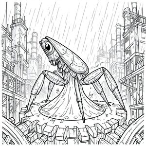 của một hình minh họa động vật một đầu, một đuôi tinh khiết và trắng được thiết kế để phù hợp với thông số kỹ thuật của bạn. Tôi sẽ tập trung vào việc tạo ra cảm giác chi tiết và bầu không khí rộng lớn, ưu tiên tác động trực quan mà không có màu sắc. Mô tả hình ảnh: Hình ảnh là một cảnh quan thành phố rộng lớn, bị chi phối bởi một loại nấm phát quang sinh học khổng lồ duy nhất mọc từ đáy của một bánh răng khổng lồ, rỉ sét. Toàn bộ khung cảnh được thể hiện trong một , gần như mượt mà , tạo ra cảm giác bóng tối và tuổi tác sâu sắc. Hậu cảnh là một bức tranh toàn cảnh hỗn loạn, nhiều lớp của các cấu trúc công nghiệp cao chót vót, mục nát - những tòa nhà chọc trời bằng xương, đường ống bị ăn mòn và lớp mạ kim loại bị phân mảnh - tất cả đều được hiển thị trong một sự im lặng, bẩn thỉu và . Mưa, một ánh sáng liên tục, nhớt, vệt xuống bề mặt, phản chiếu ánh sáng mờ nhạt, bệnh hoạn của nấm.

Ở trung tâm của cảnh, được đặt ở trung tâm và thống trị bố cục, là một con bọ ngựa khổng lồ duy nhất, chi tiết tinh tế. Nó có kích thước gần bằng một chiếc xe nhỏ, nhưng lớn và hùng vĩ không tưởng. Cơ thể của nó là một dạng phân đoạn, bọc thép, được xây dựng bằng đá đánh bóng và gần giống như đá hắc thạch. Các phân đoạn được chi tiết phức tạp, mỗi phân đoạn có các tấm và đường gờ tinh tế, chồng lên nhau. Đầu của bọ ngựa rất lớn, gần như hình tam giác, và có một con mắt khổng lồ duy nhất dường như hấp thụ. Hàm dưới của nó cực kỳ sắc nhọn và đe dọa, cong ra ngoài trong một mối đe dọa thầm lặng vĩnh viễn. Chân của bọ ngựa được hợp nhất thành một cấu trúc đơn, dày, phân đoạn, giống như được đánh bóng và được đặt hơi lệch tâm, làm tăng thêm sự cân bằng đáng lo ngại. Nó không di chuyển; nó là, tỏa ra một sự hiện diện cổ xưa, cảnh giác.

Nền là một đại diện dày đặc, nhiều lớp của thành phố. Mưa che khuất phần lớn tầm nhìn, tạo ra hiệu ứng mờ mịt, ấn tượng. Những tia lửa nhỏ, nhấp nháy - đại diện cho hồ quang điện - thỉnh thoảng phun ra từ các bánh răng rỉ sét và nấm, tạo thêm cảm giác không ổn định và thối rữa. Ấn tượng tổng thể là một trong những quy mô áp đảo và cảm giác hùng vĩ sâu sắc, cô lập. Bố cục cố tình mất cân bằng, với bọ ngựa hơi lệch tâm, thu hút ánh nhìn của người xem trực tiếp vào sự hiện diện hùng vĩ của nó. Các chi tiết chính cần nhấn mạnh: * Toàn bộ hình ảnh phải có mức độ kết cấu cao. Hãy nghĩ về bề mặt gồ ghề của kim loại, độ trơn của mưa và những biến đổi tinh tế trong lớp mạ đá của bọ ngựa.   cực kỳ tinh tế, đến từ chính nấm, tạo ra một gradient của các khu vực. Bóng rất quan trọng - chúng phải nhấn mạnh các đường viền của bọ ngựa và các cấu trúc mục nát.  * Chủ yếu là , , và màu nâu trầm. Mắt là điểm duy nhất. Tiêu cực: Thừa chân, năm chân, giải phẫu đột biến, thang độ xám, màu sắc, bóng râm, các yếu tố đáng sợ, thừa chi, nhiều động vật, hai đuôi, hai đầu.

---

Tôi đã nhắm đến cảm giác về vẻ đẹp bao la, đáng lo ngại thông qua các chi tiết tỉ mỉ và cảm giác mạnh mẽ về bầu không khí. Tôi đã tập trung vào việc tạo ra một câu chuyện trực quan - một sinh vật khổng lồ duy nhất đứng như một người bảo vệ thầm lặng trong một thế giới đang mục nát. Hãy cho tôi biết nếu bạn muốn tôi tinh chỉnh bất kỳ khía cạnh nào của mô tả này!, trang màu, nghệ thuật đường nét, nền trắng