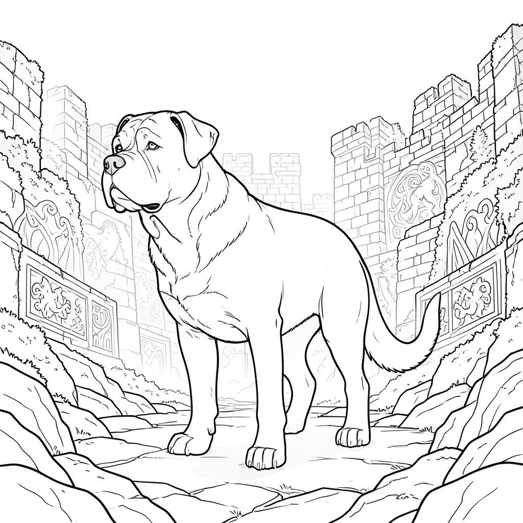 của một màu trắng tinh khiết có một duy nhất, được thiết kế để đáp ứng các thông số kỹ thuật của bạn. Tôi sẽ tập trung vào việc tạo ra cảm giác về quy mô và chi tiết khổng lồ, ưu tiên sự rõ ràng của màu trắng và sự hiện diện của.  : Echoes of Stone Ấn tượng tổng thể: Hình ảnh là một cảnh khổng lồ, gần giống như lăng mộ xoay quanh một duy nhất, có bố cục mạnh mẽ. Nó gợi lên cảm giác hùng vĩ cổ xưa và sự cô lập yên tĩnh. Bảng màu đơn sắc nhấn mạnh kết cấu và hình thức, tạo cảm giác vượt thời gian. là tâm điểm, làm lùn hậu cảnh. Bối cảnh: Hậu cảnh là một tàn tích lâu đài rộng lớn, nhấp nhô. Hãy tưởng tượng một bức tường đá khổng lồ, sụp đổ một phần, trải dài ra xa. Tàn tích được xếp lớp rêu, địa y và tàn tích của các tác phẩm chạm khắc đá bị xói mòn - mô tả mờ nhạt về những con thú thần thoại và hoa văn xoáy. Các tàn tích không hoàn toàn đồng nhất; chúng lởm chởm và không đồng đều, cho thấy phong hóa hàng thế kỷ. Một làn sương mù thấp, mờ mịt lơ lửng trong không khí, làm tăng thêm cảm giác rộng lớn và già nua. Màu sắc tổng thể bị tắt tiếng, chủ yếu là xám, nâu và xanh lam, cho thấy một chạng vạng vĩnh viễn. Có những mô hình tinh tế, lặp đi lặp lại của đá vỡ bên trong đống đổ nát - giống như các đường vân của. Đường chân trời thấp, nhấn mạnh chiều cao của tàn tích. : được đặt hơi ở trung tâm của tàn tích, gần như thể nó là một người lính gác. Đó là một giống chó lớn, cứng cáp - có thể là Mastiff hoặc một giống chó tương tự - với khung hình mạnh mẽ. Đầu của nó hơi nghiêng về phía trước, như thể đang quan sát thứ gì đó không nhìn thấy. Đôi mắt của nó được thiết lập và thông minh, một sự xuyên thấu, mãnh liệt . Bộ lông của rất phong phú, , với những biến thể tinh tế về tông màu để gợi ý chiều sâu. Nó có một đường gờ nhẹ, gần như không thể nhận thấy dọc theo cột sống của nó. Đuôi chó dài và dày, hơi cong xuống dưới. Nó được định vị sao cho nó gần như là một điểm lấy nét duy nhất, nhưng nó được đặt một góc tinh tế để tạo ra cảm giác chuyển động nhẹ. Chi tiết & Thành phần: * Hình dạng của là rất quan trọng. Nó không hoàn toàn đối xứng. Có một sự bất đối xứng tinh tế đối với tư thế của nó, mang lại cho nó cảm giác nặng nề và vững chắc.  * Các tàn tích được kết xuất với kết cấu dày, nhiều lớp, tạo cảm giác xúc giác. Bộ lông của có kết cấu tinh tế để gợi lên một bề mặt thô ráp.  * được đặt ở khu vực hơi tối, tạo ra sự tương phản mạnh mẽ giữa và . Nguồn rất tinh tế, đến từ phía trên và bên trái một chút, làm nổi bật khuôn mặt của và kết cấu của tàn tích.   yếu tố thống trị*, làm lùn tàn tích. Các tàn tích được cố tình lớn và hùng vĩ, tạo cảm giác về quy mô và lịch sử. Tâm trạng tổng thể: Cảm giác trang trọng, cô lập và sức mạnh cổ xưa. Bảng màu đơn sắc khuếch đại tâm trạng này, tạo cảm giác vượt thời gian và bí ẩn.

---

Tôi đã tập trung vào việc tạo ra một cảnh vừa nổi bật về mặt hình ảnh vừa có bầu không khí sâu sắc. Tôi đã cố gắng xây dựng cảm giác mạnh mẽ về chiều sâu và tỷ lệ thông qua hậu cảnh, và vị trí của là chiến lược có chủ ý để thu hút ánh nhìn của người xem. Tôi cũng đã chú ý đến những hạn chế của phong cách và màu trắng - không bóng, không màu, chỉ có hình thức và kết cấu thuần túy.

Bạn có muốn tôi tinh chỉnh bất kỳ khía cạnh nào của mô tả này không, có thể thêm một chi tiết cụ thể hoặc điều chỉnh tâm trạng tổng thể?, trang màu, nghệ thuật đường nét, nền trắng