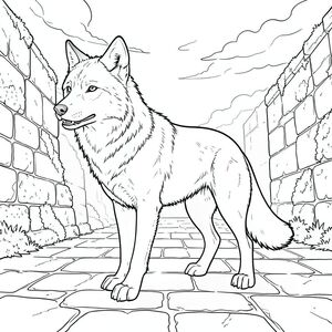 của một màu trắng tinh khiết có một con sói duy nhất, hùng vĩ, ở giữa và chi tiết, được thiết kế để phù hợp với thông số kỹ thuật của bạn. Tôi sẽ tập trung vào việc tạo ra cảm giác về chiều sâu và bầu không khí thông qua các đường nét.  : "Bình minh bạc" Ấn tượng tổng thể: Đó là một tầm nhìn toàn cảnh rộng lớn, hơi nghiêng của một khoảng sân bằng đá tắm trong buổi sáng sớm dịu dàng của bầu trời nhiều mây. Con sói thống trị trung tâm, dường như là tâm điểm. Nền là một màu xanh lam, nhiều lớp, gợi ý một phong cảnh cổ xưa, sương mù. Mô tả sói: * Đầu sói là yếu tố lớn nhất. Đó là một hình thức được điêu khắc mạnh mẽ, với lông mày hơi nhăn lại và đôi mắt mãnh liệt. Đôi mắt và tập trung, truyền tải cảm giác thông minh cảnh giác. Mõm dày và hơi tách ra, để lộ một chút răng sắc nhọn, nhạy cảm. Bộ lông là một , , với các biến thể tinh tế về tông màu để gợi ý chiều sâu. Tai lớn và hình tam giác, hơi nghiêng lên trên và được bao phủ bởi một lớp lông rậm rạp.  * Cơ thể dài và gầy, với một cơ bắp tinh tế có thể nhìn thấy bên dưới bộ lông. Đó là một , gần như đá phiến-, gợi ý một chiếc áo khoác của tuổi tác và khả năng phục hồi. Có một đường cong nhẹ ở phía sau, gợi ý về một sải chân mạnh mẽ, duyên dáng. Bộ lông dày đặc hơn ở hai bên và đuôi, tạo ra một kết cấu tinh tế.  * Đuôi dài và rậm rạp, a , gần như , với một chút xoăn ở đầu. Nó được đặt hơi bên trái cơ thể sói, thêm một yếu tố năng động vào bố cục. Có bóng mờ tinh tế, gần như không thể nhận thấy, dọc theo chiều dài của đuôi.  * Con sói đứng hơi bên trái trung tâm, đầu hơi quay sang một bên, như thể đang quan sát điều gì đó. Trọng lượng của nó được dịch chuyển một cách tinh tế, mang lại cảm giác cân bằng và hiện diện. Chi tiết cơ bản: * Sân trong là một tảng đá được đẽo thô, với bề mặt không bằng phẳng và những mảng rêu và địa y mọc trên tường. Những viên đá là một , rửa trôi , với các biến thể về tông màu để tạo cảm giác già nua và thời tiết. Một vài hòn đá nằm rải rác có thể nhìn thấy ở phía trước.  * Nguồn phát ra từ bên trái, tạo ra ánh sáng tinh tế, có định hướng làm nổi bật bộ lông của con sói và kết cấu của viên đá. Có những điểm nổi bật tinh tế trên khuôn mặt của con sói và đỉnh đầu của nó.  * Một làn sương mù rất mờ nhạt, trôi qua sân, làm mềm các cạnh của những viên đá và tạo thêm cảm giác sâu sắc. Bầu trời là một , bị rửa trôi -, với một chút mây.  * Hậu cảnh được xây dựng với một loạt các đường nét rất tinh tế, gần như không thể nhận thấy, tạo ra cảm giác chiều sâu và khối lượng. Có những thay đổi rất nhỏ trong tông màu để gợi ý một bề mặt thô ráp, già cỗi. Giai điệu tổng thể: Cảnh phải gợi lên cảm giác hùng vĩ yên tĩnh và bí ẩn cổ xưa. Đó là một cảnh mang lại cảm giác vượt thời gian và hơi u sầu.

--- Để giúp tôi tinh chỉnh thêm điều này, bạn có thể cho tôi biết: * Có yếu tố phong cách cụ thể nào mà bạn muốn tôi nhấn mạnh không?
* Có tâm trạng cụ thể nào mà bạn đang nhắm đến không?, trang màu, nghệ thuật đường nét, nền trắng