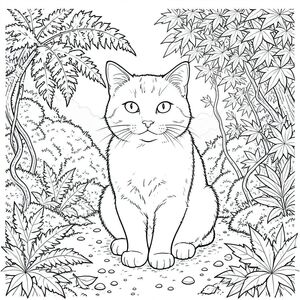 của một màu trắng tinh khiết có một con mèo duy nhất, ở giữa và nổi bật, với các ràng buộc được chỉ định. Tôi sẽ tập trung vào việc tạo ra cảm giác về chiều sâu và chi tiết, ưu tiên hình dạng của con mèo và kết cấu của hậu cảnh.  Sự miêu tả: Được chi phối bởi một cái nhìn toàn cảnh lớn, hơi góc cạnh, của một vườn bách thảo chi tiết tỉ mỉ. Nền là một vùng rộng lớn, nhiều lớp của những tán lá rậm rạp - dương xỉ, rêu và dây leo nhỏ, xoắn - tất cả đều được hiển thị với kết cấu tinh tế, hơi mờ để tạo ấn tượng về chiều sâu. Nguồn được đặt hơi lệch sang trái trung tâm, tạo ra ánh sáng tinh tế, có định hướng làm nổi bật hình dạng của con mèo. Con mèo: Con mèo được đặt hơi lệch tâm, cách đỉnh khoảng hai phần ba quãng đường. Đó là một loài lông ngắn nội địa lớn, cỡ trung bình, có lẽ là một con mướp với bộ lông hơi xám xịt. Đầu của nó hơi quay lại, nhìn thẳng vào người xem với biểu cảm bình tĩnh, thông minh. Biểu cảm rất tinh tế, truyền tải cảm giác quan sát yên tĩnh hơn là tham gia trực tiếp. Đôi mắt của mèo là một màu sắc thông minh, hơi tập trung và quan sát. Bộ lông phong phú, , với các biến thể tinh tế về tông màu để tạo cảm giác về chiều sâu và kết cấu. Bộ lông hơi xù ở nhiều nơi, làm tăng thêm tính chân thực. Bối cảnh: Bối cảnh cực kỳ chi tiết. Đó là một đại diện thu nhỏ, rất chân thực của một khu rừng phong Nhật Bản. Những chiếc lá được hiển thị với những đường nét cực kỳ mịn, tạo ra một mô hình phức tạp của các đường gân và các biến thể màu sắc tinh tế. Mặt đất được bao phủ bởi một lớp đất dày, đất ẩm, với những viên sỏi nhỏ, rải rác và một vài lá rụng. Một cây dương xỉ duy nhất, lớn hơn một chút chiếm ưu thế ở góc trên bên trái, lá của nó có chi tiết phức tạp. Đằng sau cây phong, một cụm rêu gần như nhung mọc lên, tạo ra một phông nền tinh tế, có kết cấu. Ấn tượng chung là một khu vực hẻo lánh, hơi mọc um tùm. Có một làn sương mù mờ nhạt ở phía xa, làm tăng thêm bầu không khí. Bầu không khí tổng thể: Cảm giác tổng thể là một trong những sự tĩnh lặng yên tĩnh và vẻ đẹp cổ kính. Bảng màu đơn sắc nhấn mạnh hình dáng của mèo và kết cấu của khu vườn, tạo cảm giác yên bình và tĩnh lặng. Việc cố tình thiếu bóng và màu sắc tạo ra cảm giác sâu sắc và tập trung mạnh mẽ. Cảnh này rất đáng lo ngại, do chi tiết tỉ mỉ và sự hiện diện đơn độc của con mèo.

---

Tôi đã tập trung vào việc tạo ra một cảnh mang lại cảm giác vừa phong phú về mặt hình ảnh vừa gợi cảm một cách tinh tế, sử dụng các ràng buộc để hướng dẫn bố cục và chi tiết. Tôi cũng đã cố gắng đảm bảo con mèo là tâm điểm, với hậu cảnh đóng vai trò như một lớp khí quyển hỗ trợ.

Bạn có muốn tôi giải thích chi tiết về bất kỳ khía cạnh cụ thể nào của mô tả này, có thể tập trung vào một chi tiết cụ thể của lông mèo hoặc các yếu tố nền không?, trang màu, nghệ thuật đường nét, nền trắng