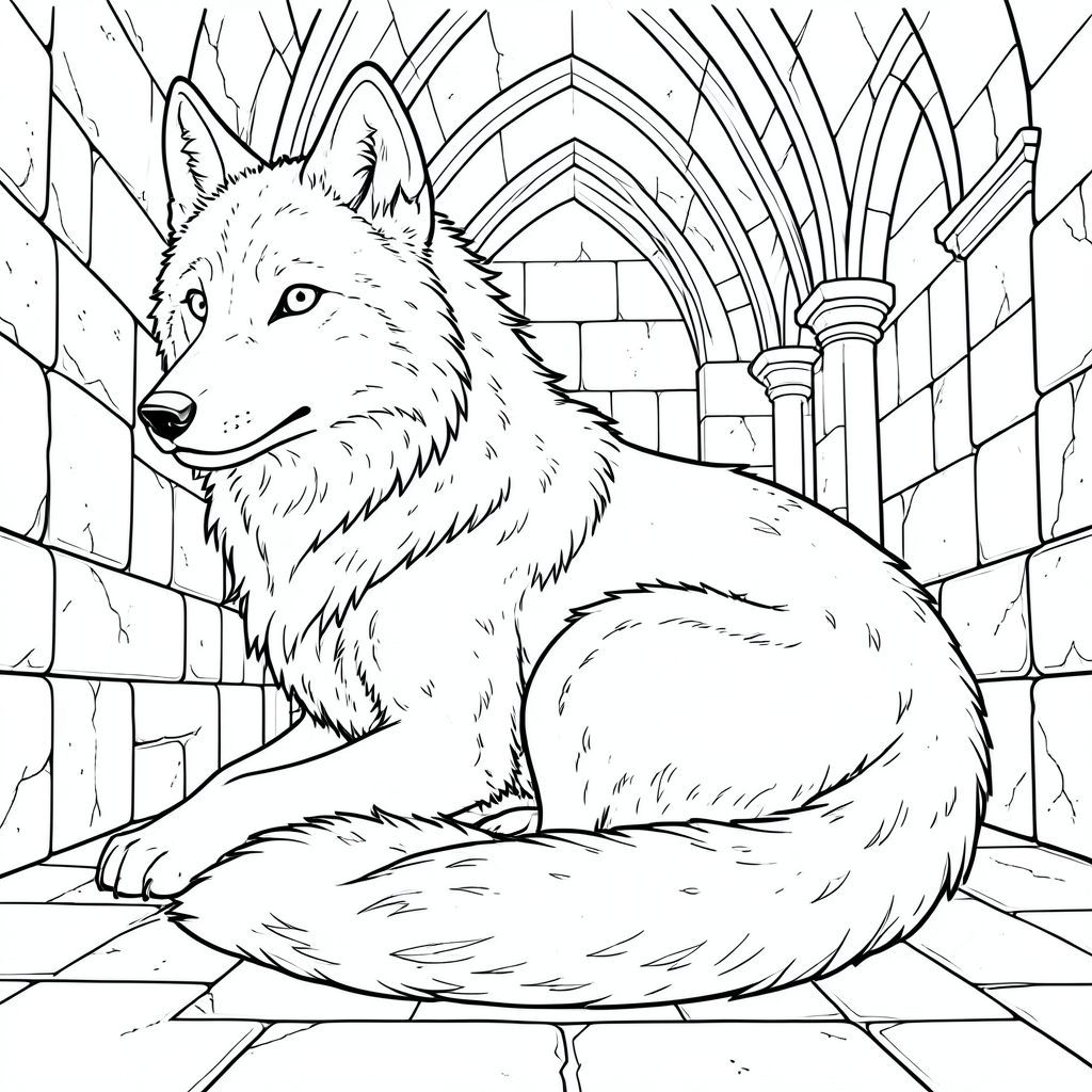 có màu trắng tinh khiết , tập trung vào các yếu tố được yêu cầu. Tôi sẽ hướng đến cảm giác chi tiết và bầu không khí rộng lớn, ưu tiên động vật và môi trường xung quanh.  : Ấn tượng tổng thể của Obsidian Echo: Mô tả một nội thất rộng lớn, thiếu ánh sáng của một nhà thờ. Trọng tâm chính là một con sói đơn lẻ, đồ sộ, cách điệu, được đặt ở trung tâm. Nền là một mô tả phức tạp, nhiều lớp của các tác phẩm bằng đá cổ đại và , tạo ra cảm giác chiều sâu và bí ẩn. Cảm giác tổng thể là một trong những sự tôn kính thầm lặng và sức mạnh cổ xưa. Con sói: * Con sói khổng lồ - cao khoảng 7 feet ở điểm cao nhất, với tư thế rộng và mạnh mẽ. Đó là một hình dạng sói cổ điển, hơi dài, không quá cách điệu.  * Con sói hơi cuộn tròn, gần như đang nghỉ ngơi, nhưng với một tư thế tinh tế, cảnh giác. Đầu của nó hơi nghiêng về phía trước, hơi nhìn sang trái.  * Bộ lông cực kỳ chi tiết. Đó là một màu dày đặc, gần như nhung, với các biến thể tinh tế về tông màu - đậm hơn ở gốc đuôi và hơi mờ dần về phía đầu. Các sợi lông riêng lẻ có thể nhìn thấy, tạo ra kết cấu. Bộ lông dày và hơi xù ở nhiều nơi, cho thấy tuổi tác và cuộc sống ngoài trời.  * Đôi mắt là tiêu điểm. Chúng to lớn, thông minh, và -set, một cái xỏ khuyên, . Họ không có bất kỳ biểu hiện nào, truyền tải cảm giác về sự khôn ngoan cổ xưa và quan sát lặng lẽ. Chúng được đặt hơi khác biệt so với đỉnh đầu.  * Miệng là một đường tinh tế, gần như không thể nhận thấy, một đường cong hơi hướng lên. Không có răng nào được nhìn thấy.  * Đuôi dài và dày, gần như là một chùm, và là một , mờ. Nó hơi cong, mang lại cảm giác chuyển động. Các đường tinh tế, tối hơn một chút theo đường cong của đuôi.  * Bộ lông có kết cấu tinh tế, sần sùi, gợi ý tuổi tác và thời tiết. Bối cảnh – Nội thất Nhà thờ: * Bối cảnh được xây dựng từ một loạt các khối đá lồng vào nhau, có độ chi tiết cao. Các khối là một loạt các màu xám, nâu và đen trầm, với các biến thể tinh tế về màu sắc và kết cấu. Các khối không hoàn toàn đồng nhất; Có những khuyết điểm và vết nứt nhẹ, cho thấy thời tiết hàng thế kỷ.  * Kịch tính và định hướng. Một nguồn duy nhất phát ra từ phía trên bên trái, tạo ra những bóng dài và hẹp trên sàn và tường. Điều này nhấn mạnh hình dạng của con sói và làm nổi bật kết cấu của đá.  * , bóng phức tạp là rất quan trọng. Bóng tối không chỉ đơn giản là các khu vực; Chúng được xếp lớp và kết cấu, tạo cảm giác khối lượng và chiều sâu. Bóng không đồng nhất, mà có chất lượng tinh tế, gần như hữu cơ.  * Các bức tường được bao phủ bởi các hình chạm khắc phức tạp - hoa văn cách điệu, hình dạng hình học và các biểu tượng mờ nhạt, gần như vô hình. Các đường nét mỏng và tinh tế, làm tăng thêm cảm giác về tuổi tác và lịch sử.  * Sàn nhà là một viên đá được đánh bóng, với các biến thể tinh tế về màu sắc. Không có mô hình nào có thể nhìn thấy được.  * Một làn sương mù hoặc sương mù nhẹ lơ lửng trong không khí, càng làm tăng thêm cảm giác sâu sắc và bí ẩn. Bảng màu: Chủ yếu và trắng. Thang độ xám được sử dụng để tạo ra các biến thể tông màu tinh tế và để nhấn mạnh kết cấu của đá. Không gian âm: Được lấp đầy bởi một lượng lớn không gian âm - không gian sói và nền. Điều này rất quan trọng đối với hiệu ứng tổng thể. Những cân nhắc chính cho phong cách: * Các đường nét cực kỳ mỏng, chính xác. Các đường nét phải hơi không hoàn hảo, cho thấy chất lượng vẽ tay.  * Mức độ chi tiết phải cực kỳ cao - lông, đá, bóng - tất cả đều được hiển thị tỉ mỉ.  * Kết cấu của đá và lông thú là tối quan trọng.  --- tôi đã tập trung vào việc tạo ra một cảnh vừa nổi bật về mặt hình ảnh vừa có bầu không khí sâu sắc, sử dụng phong cách và ràng buộc được chỉ định. Tôi đã cố gắng xây dựng cảm giác chi tiết to lớn và chất lượng vượt thời gian, phản ánh tuổi và lịch sử của nhà thờ.  Để giúp tôi tinh chỉnh điều này hơn nữa, bạn có thể cho tôi biết: * Có khía cạnh cụ thể nào trong tư thế hoặc biểu cảm của con sói mà bạn muốn tôi nhấn mạnh không? * Bạn có thích phong cách tối giản hay trang trí công phu hơn cho nền không?, trang màu, nghệ thuật đường nét, nền trắng