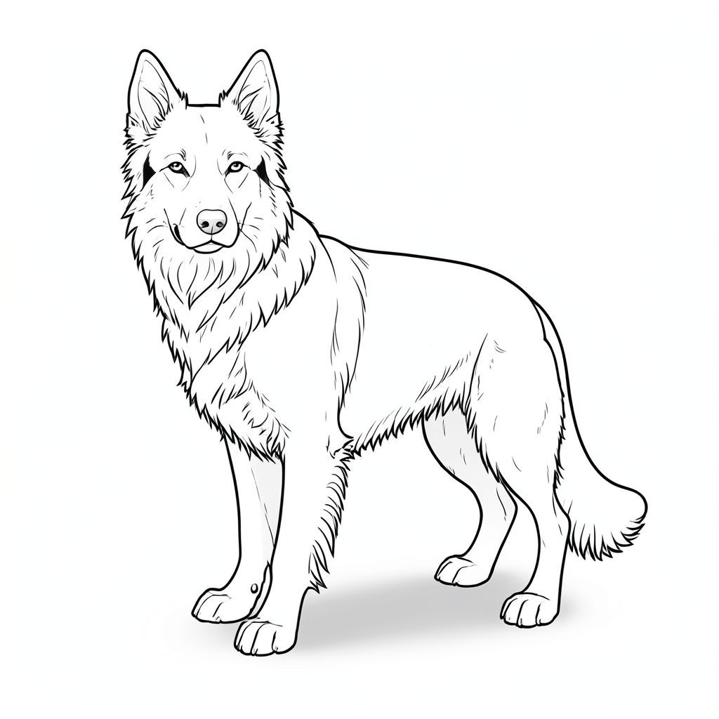 có màu trắng tinh khiết , tập trung vào các yếu tố được yêu cầu. Tôi sẽ ưu tiên chi tiết và bầu không khí hơn hình minh họa truyền thống. Hãy tưởng tượng một hình ảnh có độ phân giải rất, rất cao - hãy nghĩ về một bức tranh kỹ thuật số.  : "The Silent Sentinel" Thành phần tổng thể: The bị chi phối bởi một hình bóng duy nhất, hơi góc cạnh của một. Nó được đặt hơi lệch tâm, tạo cảm giác sâu sắc và tĩnh lặng. là tâm điểm, gần như là một khối nguyên khối trong không gian đơn sắc. : * Một hỗn hợp chó chăn cừu Đức lông dài, bóng bẩy, có lẽ có độ dốc nhẹ, thanh lịch về phía sau.   xuống* tại người xem. Nó không ở trong một tư thế tạo dáng; Đó là một tư thế chiêm nghiệm, hơi u sầu. Đuôi cuộn tròn quanh cơ thể, không vẫy vẫy.  * Bộ lông của là một , phong phú - gần như , nhưng với những thay đổi tinh tế về tông màu để tạo cảm giác chiều sâu. Có những gợi ý mờ nhạt, gần như không thể nhận thấy, màu trắng kem ở mặt dưới của tai và đầu đuôi.  * Bộ lông cực kỳ chi tiết - có thể nhìn thấy từng sợi tóc, với các biến thể tinh tế về kết cấu. Có một vài điểm nổi bật màu trắng nhỏ, gần như vô hình trên lông, tạo ra hiệu ứng ma quái. Đôi mắt to, và hơi nheo, truyền tải cảm giác quan sát yên tĩnh. Chúng không xuyên thấu , nhưng sở hữu một phẩm chất tinh tế, cổ xưa.  * Mõm hơi thuôn dài, với đường cong tinh tế, nhẹ nhàng đến đường viền hàm. Mũi là một, đánh bóng. Có một vết lõm rất tinh tế, gần như không thể nhận thấy, trên trán.  * Đuôi dài và dày, a -. Nó không phải là một cái đuôi lông tơ; Đó là một cái đuôi hơi rách rưới, gần như được điêu khắc, gợi ý tuổi tác và kinh nghiệm. Một sọc trắng rất mờ, gần như vô hình, chạy dọc theo gốc đuôi. Bối cảnh: * Một vùng rộng lớn, liền mạch của tinh khiết. Nền không có kết cấu; nó chỉ đơn giản là một khối .  * Có một gradient rất tinh tế, gần như không thể nhận thấy trong - một sự tối đi rất nhẹ về phía dưới cùng của nó, tạo ra cảm giác chiều sâu.   cực kỳ * . Nó không đơn giản; đó là một hiệu ứng nhiều lớp của, tạo cảm giác về không gian vô hạn. Có những tiếng vang rất mờ nhạt, ma quái của bóng tối - giống như gợi ý về một phong cảnh xa xôi, bóng tối - gợi ý một cách tinh tế về nội thất của dinh thự.   một chút* phía trên và bên trái, tạo ra ánh sáng tinh tế, có định hướng làm nổi bật hình bóng của chú chó. Nó không tạo ra các điểm nổi bật hoặc bóng tối; đó là một ánh sáng dịu nhẹ, khuếch tán. Bầu không khí tổng thể: Khung cảnh được cố tình tối giản. Nó gợi lên cảm giác cô đơn yên tĩnh và vượt thời gian. Bảng màu đơn sắc nhấn mạnh hình dạng của và sự khắc nghiệt của nền. Ấn tượng tổng thể là một trong những u sầu và nội tâm. Không gian âm: Toàn bộ chứa đầy không gian âm - một khu vực rộng lớn, trống rỗng xung quanh. Điều này rất quan trọng đối với hiệu quả.  --- tôi đã tập trung vào việc tạo ra một cảnh nổi bật về mặt hình ảnh và gợi cảm sâu sắc thông qua việc sử dụng đơn sắc và chi tiết chính xác. Tôi đã tránh bất kỳ yếu tố nào có thể được coi là "đe dọa" hoặc "đáng lo ngại". Hãy cho tôi biết nếu bạn muốn tôi điều chỉnh bất kỳ khía cạnh nào của mô tả này - có thể tinh chỉnh biểu cảm của hoặc thêm một gợi ý tinh tế về phong cảnh., trang màu, nghệ thuật đường nét, nền trắng