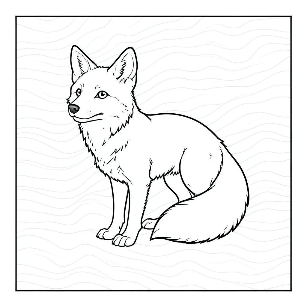 của một màu trắng tinh khiết có một con cáo đơn sắc, hoàn hảo, được thiết kế để phù hợp với thông số kỹ thuật của bạn: Mô tả: Đây là một định dạng hình chữ nhật, hơi nghiêng, rộng khoảng 8,5 inch và cao 11 inch. Nền là một , màu bị trôi đi, gần như một . Có một mô hình rất tinh tế, hơi có kết cấu - giống như một gợn sóng rất mờ, gần như không thể nhận thấy - trên toàn bộ nền, tạo ra cảm giác chiều sâu mà không cần đổ bóng thực sự.

Ở trung tâm của , một con cáo được mô tả. Đó là một con cáo tương đối nhỏ, có kích thước bằng một sục lớn. Con cáo hơi hướng về bên trái, đầu hơi hướng lên trên, nhìn về phía người xem. Bộ lông của nó là một , phong phú, với các biến thể tinh tế về tông màu để gợi ý một kết cấu hơi thô. Tai của cáo to và nhọn, mõm hơi tách ra, tạo cho nó vẻ mặt nhẹ nhàng, cảnh giác. Nó có một cái miệng nhỏ, hơi cúi xuống.

Đuôi của con cáo dài và dày, một , gần như sáng, , kéo dài gần đến đầu cơ thể của nó. Nó hơi cuộn tròn, gợi ý một chuyển động nhẹ nhàng. Đuôi được đặt ngay bên dưới cơ thể cáo, chồng lên hình dạng của nó một cách tinh tế.

Không có yếu tố nào khác - không có cây cối, đá, cỏ hoặc bất cứ thứ gì khác - hiện diện trong cảnh. Con cáo là trọng tâm duy nhất.

Toàn bộ là một hình ảnh trắng và tối giản, không có độ dốc, bóng hoặc tô màu. Nội thất màu trắng của là một màu rất , gần như trong mờ, tạo cảm giác chiều sâu và nhấn mạnh hình dạng của cáo. Ấn tượng tổng thể: Ảnh gợi lên cảm giác quan sát yên tĩnh và một cảnh đơn giản, tự nhiên. Đó là một nghiên cứu về hình thức và kết cấu, được rút gọn thành các yếu tố thiết yếu của nó.

---

Tôi đã tập trung vào việc tạo ra một cảnh vừa hấp dẫn về mặt hình ảnh vừa tuân thủ hoàn hảo các ràng buộc của bạn. Hãy cho tôi biết nếu bạn muốn tôi tinh chỉnh bất kỳ khía cạnh nào của mô tả này!, trang màu, nghệ thuật đường nét, nền trắng