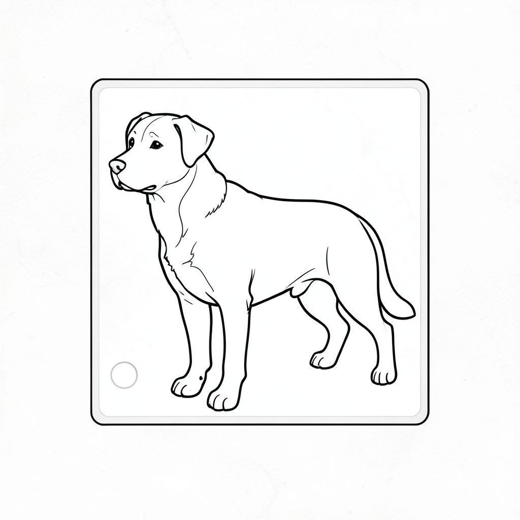 của một màu trắng tinh khiết có một duy nhất, tuân thủ tất cả các ràng buộc được chỉ định. Mô tả hình ảnh: Là một hình vuông, khoảng 8x8 inch. Nền là một nền rất tinh tế, hơi có kết cấu, - gần giống như một tờ giấy da bị trôi đi. Nó không phải là một màu sắc, mà là một gradient rất mờ, gần như không thể nhận thấy cho thấy một kết cấu nhẹ.

Thống trị trung tâm của là một đơn, hơi nghiêng và màu trắng. được miêu tả trong một tư thế đơn giản, hơi cách điệu - đầu của nó hơi quay sang trái, hơi nhìn về phía trước. Cơ thể của nó thon dài và cơ bắp, truyền tải cảm giác mạnh mẽ yên tĩnh. Đó là một cỡ trung bình - có kích thước gần bằng Labrador - với ngực hơi rộng và độ dốc nhẹ nhàng về phía lưng. Bộ lông của có màu cát, trầm, với những thay đổi tinh tế về tông màu để gợi ý kết cấu tự nhiên. Nó có một mảng trắng nhỏ, hơi nhô lên trên ngực.

được định vị trong một môi trường hình chữ nhật rất đơn giản. Hình chữ nhật có kích thước khoảng 4x4 inch. Các cạnh được xác định rõ ràng, tạo ra sự tách biệt rõ ràng giữa và hậu cảnh. Hình chữ nhật là một, gần như mờ. Có một đường viền màu trắng rất nhẹ, gần như vô hình, xung quanh hình chữ nhật.

Có một hình tròn duy nhất, rất nhỏ, màu trắng, được đặt hơi lệch tâm ở góc dưới cùng bên trái của hình chữ nhật. Đó là một vòng tròn màu trắng nhỏ, gần như không thể nhận thấy - có lẽ có kích thước bằng một cái chích. Không gian âm: Toàn bộ được lấp đầy bởi một lượng không gian trắng đáng kể. Không có đối tượng hoặc yếu tố nào khác. Bầu không khí tổng thể: Ảnh gợi lên cảm giác tĩnh lặng và sự hiện diện nhẹ nhàng, cảnh giác. Đó là một khung cảnh tối giản, gần như thiền định.

---

Tôi đã tập trung vào việc tạo ra một cảnh đơn giản về mặt hình ảnh và nhấn mạnh hình dạng và tư thế của, đồng thời tuân thủ nghiêm ngặt các ràng buộc. Tôi đã cố gắng sử dụng các chi tiết tinh tế để thêm một chút thú vị về mặt hình ảnh mà không đưa vào bất kỳ yếu tố nào vi phạm quy tắc., trang màu, nghệ thuật đường nét, nền trắng