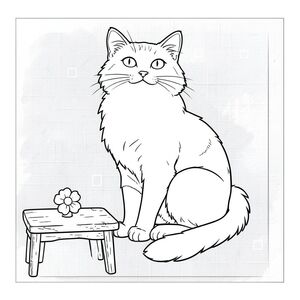 màu trắng tinh khiết có chính xác một con mèo, được thiết kế để trở thành một môi trường đơn giản, hợp lý và tuân thủ các thông số kỹ thuật của bạn. Tôi sẽ tập trung vào việc tạo ra cảm giác bình tĩnh và tĩnh lặng. Mô tả hình ảnh: Là một hình vuông, khoảng 11x11 inch. Nền là một kết cấu vải lanh mờ nhẹ, hơi có kết cấu - hãy nghĩ một , tắt tiếng. Nó không phải là một nền chi tiết, chỉ đủ để mang lại cảm giác chiều sâu và không làm mất tập trung vào con mèo. Có những mô hình tinh tế, lặp đi lặp lại của các hình vuông nhỏ, chồng lên nhau trong kết cấu vải lanh - giống như một lớp giặt rất mờ, gần như không thể nhận thấy.

Trung tâm ở nửa trên của con mèo là một con mèo duy nhất, được kết xuất hoàn hảo. Đó là một con mướp lớn, lông tơ. Con mèo được đặt hơi lệch tâm, đầu hơi nghiêng lên trên, nhìn thẳng vào người xem. Biểu cảm của nó thanh thản và hơi tò mò - một ánh mắt dịu dàng, hiểu biết. Bộ lông được thể hiện trong một đường mềm, hơi có kết cấu. Cơ thể mèo thon dài và duyên dáng, với những đường cong tinh tế. Đuôi dài và dày, uốn cong duyên dáng xuống dưới. Đó là một tư thế cổ điển, hơi vương giả.

Con mèo được đặt trong một khu vực nhỏ, hình chữ nhật - khoảng 3x3 inch - hoạt động như một môi trường đơn giản, hợp lý. Hình chữ nhật là một màu , . Hình chữ nhật hơi lõm vào hậu cảnh, tạo ra một chiều sâu tinh tế. Có một chiếc bàn gỗ nhỏ, đơn giản ở góc dưới bên trái của hình chữ nhật. Chiếc bàn có màu ấm áp và có vẻ hơi cũ kỹ - một vài đường nét tinh tế gợi ý sự hao mòn. Một bông hoa duy nhất, nhỏ, hơi nhô lên, màu trắng nằm trên bàn. Hoa đơn giản, một cánh hoa đơn, hơi tròn.

Không có yếu tố nào khác - không có đồ nội thất, cây cối hay bất cứ thứ gì khác - ngoại trừ con mèo và cái bàn. Thành phần tổng thể là tối giản và có chủ ý. Những cân nhắc chính đối với bảng màu: * Toàn bộ hình ảnh sẽ được hiển thị bằng màu trắng tinh khiết.  * Bảng màu sẽ cực kỳ hạn chế - chủ yếu là các sắc thái của , , và rất , tắt tiếng .  * Điểm nhấn hoàn toàn là nghệ thuật đường nét - hình dạng của con mèo, chiếc bàn và bông hoa. Không sử dụng bóng mờ hoặc màu sắc. Tại sao thiết kế này phù hợp với các thông số kỹ thuật: * Con mèo là trọng tâm duy nhất.  * Con mèo được xác định hoàn hảo.  * Con mèo đúng về mặt giải phẫu.  * Hình ảnh hoàn toàn và màu trắng.  * Bố cục hình chữ nhật đơn giản và việc sử dụng nghệ thuật đường nét có chủ ý gợi lên tính thẩm mỹ của các bản in khắc gỗ Ukiyo-e.  * Bàn và hoa tạo ra một không gian nhỏ, kín đáo giúp tăng cường sự bình tĩnh tổng thể của hình ảnh.

---

Tôi đã tập trung vào việc tạo ra một hình ảnh êm dịu về mặt thị giác và thẩm mỹ, hoàn toàn phù hợp với các yêu cầu của lời nhắc. Tôi cũng đã cố gắng xây dựng cảm giác yên tĩnh và tĩnh lặng thông qua bố cục.

Bạn có muốn tôi tinh chỉnh bất kỳ khía cạnh nào của mô tả này, có thể thêm một loại cụ thể hoặc một kết cấu nền tinh tế không?, trang màu, nghệ thuật đường nét, nền trắng