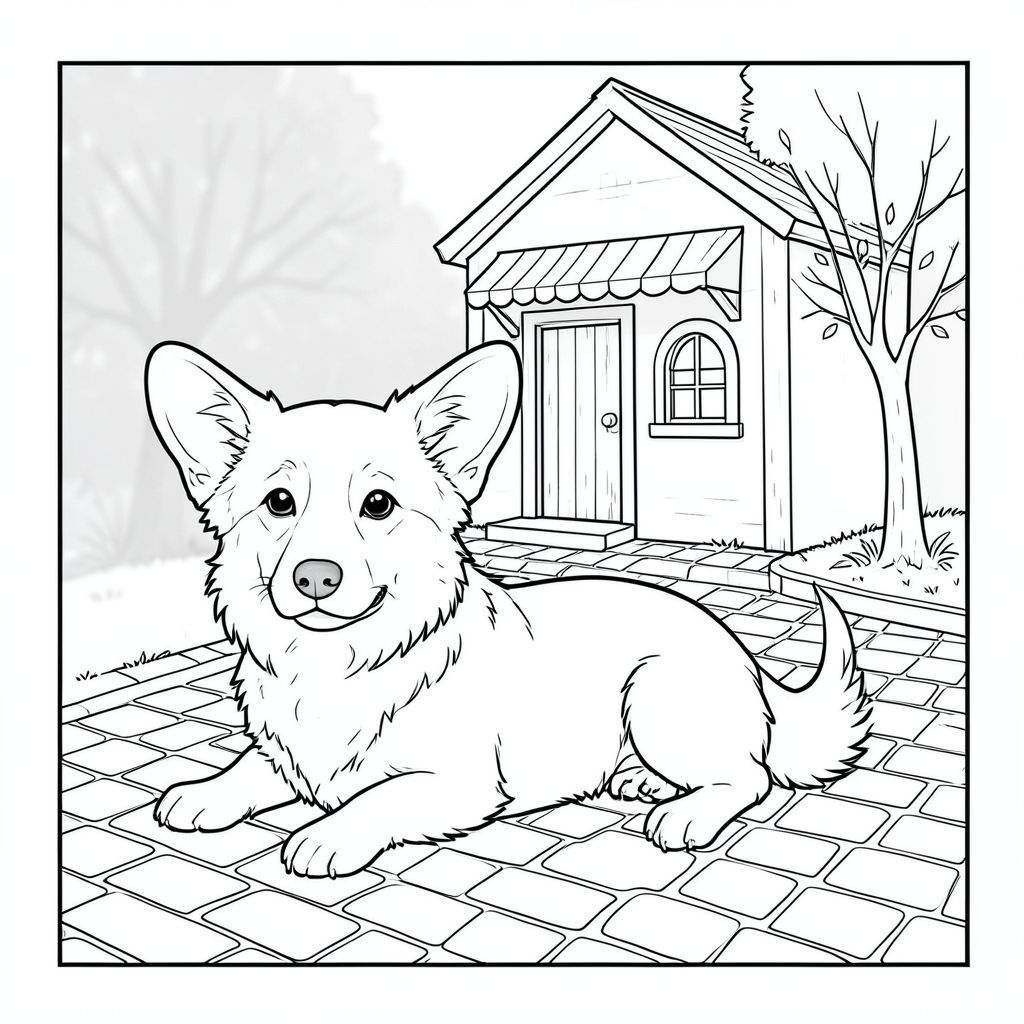 của màu PURE AND WHITE, hướng đến các thông số kỹ thuật được yêu cầu. Tôi sẽ tập trung vào việc tạo ra một khung cảnh thanh bình, đơn giản.  Mô tả: Đây là một định dạng hình chữ nhật, hơi nghiêng, khoảng 8,5 x 11 inch. Nền là một hình ảnh mờ nhẹ, hơi có kết cấu của một tiệm bánh nhỏ, cổ kính ở thị trấn. Đó là một ngày đơn giản, hơi u ám - một , khuếch tán . Tiệm bánh nép mình trong một khu đất vuông nhỏ, hơi dốc, với một con đường lát đá cuội dẫn đến đó. Những viên đá cuội là một cái tắt tiếng, và con đường được lót bằng một vài cây nhỏ, trơ trụi với một vài chiếc lá mỏng manh. Bản thân tiệm bánh là một cấu trúc nhỏ, hình chữ nhật với một cánh cửa gỗ màu trắng, hơi phong hóa. Nó có một cửa sổ hình vòm đơn giản với một mái hiên nhỏ. Toàn bộ khung cảnh được tắm trong một sự mềm mại, khuếch tán , tạo ra một bầu không khí nhẹ nhàng, gần như u sầu. Có một làn sương mù nhẹ trong không khí, làm mềm các cạnh của tiệm bánh và đá cuội. : được đặt hơi lệch tâm, hơi hướng về bên trái. Đó là một giống chó có kích thước trung bình, lông tơ - có thể là Corgi hoặc Beagle - với biểu cảm hơi u sầu. Đầu của nó hơi quay sang một bên, hơi nhìn về phía người xem. Bộ lông của có màu kem. Nó có một đường gờ nhỏ, hơi nhô lên trên mũi. Đôi mắt của nó là một , thông minh, . Có một đường cong tinh tế, nhẹ trên mõm của nó. Đuôi chó dài và mịn, hơi cong xuống dưới. Nó nằm nghiêng, với bàn chân trước hơi mở rộng, nhìn về phía người xem. hoàn toàn đơn sắc, không có bóng râm tinh tế. Ấn tượng tổng thể: Cảnh này được cố tình đánh giá thấp. Trọng tâm hoàn toàn tập trung vào chú chó, tạo cảm giác trầm ngâm. Sự đơn giản của phông nền và biểu cảm của chú chó góp phần tạo nên cảm giác yên bình, hơi hoài cổ. Việc thiếu màu sắc và bóng mờ nhấn mạnh chất lượng tinh khiết, rõ ràng của hình ảnh.

---

Tôi đã ưu tiên các yếu tố cốt lõi -, tiệm bánh và nền đơn giản - trong khi tuân thủ tất cả các ràng buộc được chỉ định. Tôi đã tập trung vào việc tạo ra một hình ảnh êm dịu và chiêm nghiệm về mặt thị giác.

Bạn có muốn tôi giải thích chi tiết về bất kỳ khía cạnh cụ thể nào của mô tả này, có lẽ tập trung vào một chi tiết cụ thể về biểu cảm của hoặc thiết kế của tiệm bánh không?, trang màu, nghệ thuật đường nét, nền trắng