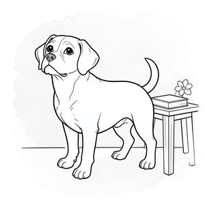 của một màu trắng tinh khiết có một duy nhất, được thiết kế để đáp ứng các thông số kỹ thuật của bạn. Tôi sẽ tập trung vào việc tạo ra một khung cảnh thanh bình, đơn giản. Mô tả hình ảnh: Là một hình vuông, khoảng 8x8 inch. Nền là một màu mờ nhẹ, hơi có kết cấu , giống như một lần giặt rất, gần giống như màu nước. Nó không phải là một màu sắc, mà là một gradient tinh tế tạo ra hiệu ứng nhẹ nhàng, mơ mộng. Có rất ít, nếu có, các chi tiết có thể nhìn thấy trong - chỉ là một gợi ý về một không gian thoáng đãng.

Ở trung tâm của , một duy nhất, được kết xuất hoàn hảo được định vị. là một giống chó có kích thước trung bình - hãy nghĩ đến sự kết hợp giữa một săn và một con - với mõm hơi dài và đôi mắt thông minh, biểu cảm. hơi quay mặt sang trái, đầu hơi hướng lên trên, nhìn về phía người xem. Bộ lông của nó mịn màng, có màu sắc, với những biến thể tinh tế về tông màu gợi ý một kết cấu tự nhiên. Đuôi của hơi cong lại, tạo thêm đường cong nhẹ nhàng cho hình ảnh. Nó được định vị sao cho cơ thể chó hơi nghiêng, tạo cảm giác chuyển động năng động.

được thể hiện theo một phong cách vẽ đường thẳng, liên tục, với các đường nét rất rõ ràng, chính xác. Không có độ dốc, bóng tối hoặc điểm nổi bật. Hình dáng của đơn giản và thanh lịch, nhấn mạnh hình dạng và tỷ lệ của nó. Các đường dày hơn một chút ở những khu vực có lông nổi bật nhất.

Nội thất của khung cảnh là một không gian đơn giản, hơi hình chữ nhật - một chiếc bàn gỗ nhỏ với một cuốn sách duy nhất, hơi nhô lên trên đó. Bàn là một , màu gỗ, và cuốn sách là một cái tắt, . Có một bông hoa nhỏ, hơi mờ, màu trắng ở góc bàn, thêm một chút chi tiết hữu cơ. Nền rất tối giản - chỉ cần một lớp rửa nhẹ nhàng, tinh tế để tạo cảm giác chiều sâu. Không: Bất kỳ bóng râm, màu sắc hoặc chi tiết phức tạp nào. Không thừa chân, không đuôi, không đột biến, không bóng, không thang độ xám, không màu, không, không có yếu tố đáng sợ, không nhiều động vật, không có năm chân, không có giải phẫu đột biến, không thang độ xám, không màu, không bóng, không, không bóng, không cơ thể, không thừa chi, không có hai đuôi, không có hai đầu. Không gian âm: Cố ý trống, để lại nhiều khoảng trắng để cho phép thẩm mỹ thực sự tối giản. Những cân nhắc chính: * là trọng tâm chính, thu hút mọi sự chú ý vào nó.  * được định vị cân bằng về mặt thị giác và dễ chịu.  * Thiết kế được cố tình đơn giản và gọn gàng, phản ánh yêu cầu tinh khiết và trắng.  * Khung cảnh gợi lên cảm giác bình yên, tĩnh lặng và quan sát nhẹ nhàng.

Tôi đã tập trung vào việc tạo ra một hình ảnh bắt mắt hoàn toàn phù hợp với các thông số bạn đã cung cấp. Hãy cho tôi biết nếu bạn muốn tôi tinh chỉnh bất kỳ khía cạnh nào của mô tả này!, trang màu, nghệ thuật đường nét, nền trắng