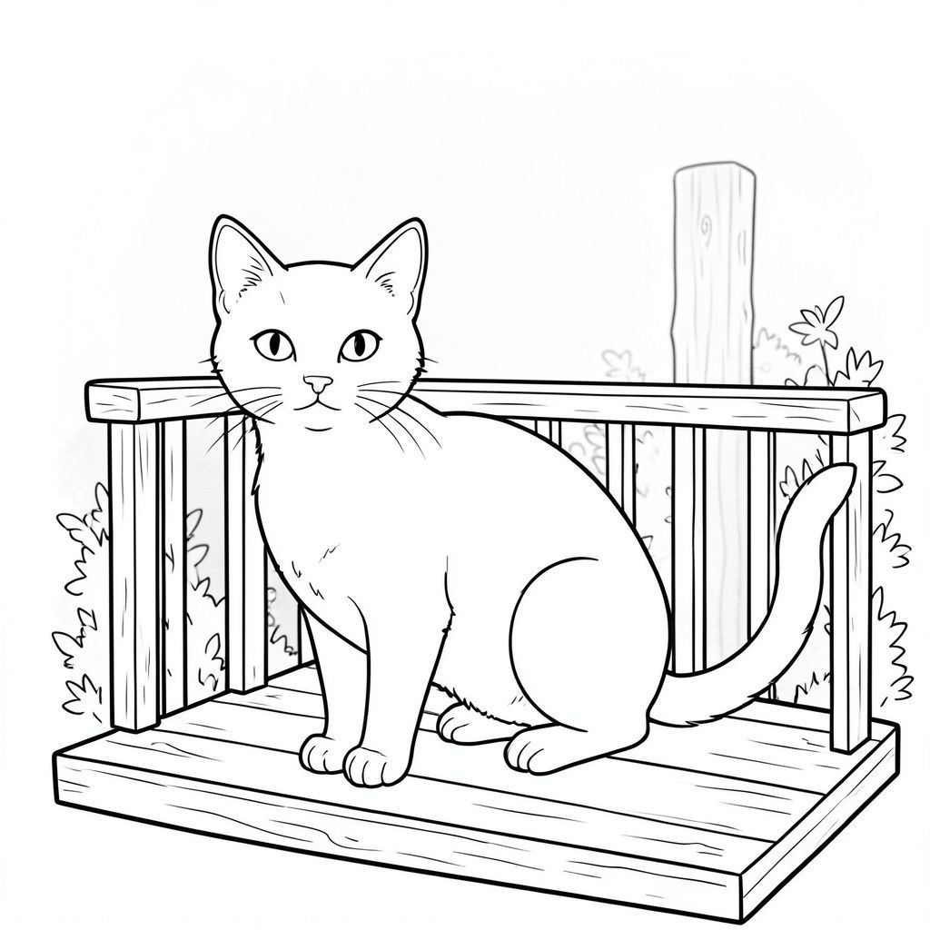 . Tôi sẽ ưu tiên một thẩm mỹ sạch sẽ, tối giản. Mô tả hình ảnh: Là một nền trắng lớn, hơi có kết cấu. Đó là một màu đơn giản, hơi phai màu, gợi ý một mái hiên gỗ bị phong hóa. Hiên nhà là một không gian nhỏ, hình chữ nhật với lan can hơi góc cạnh. Một trụ gỗ duy nhất, hơi phong hóa có thể nhìn thấy ở hậu cảnh, hơi mờ. Có một chút gợi ý của một bụi cây rậm rạp ngay bên ngoài hiên nhà, bị che khuất một phần bởi lan can. Ấn tượng tổng thể là một trong những sự thanh bình yên tĩnh và khung cảnh nông thôn hơi cũ kỹ. Đối tượng: Một con mèo duy nhất, có hình dạng hoàn hảo, là trọng tâm trung tâm. Nó được đặt ở vị trí hơi bên trái của trung tâm của tệp . Đầu của nó ở giữa và hơi hướng về phía trước, với vẻ mặt nhẹ nhàng, gần như tò mò. Đôi mắt của con mèo nhỏ và nằm trong khuôn mặt của nó. Thân máy dài và bóng bẩy, với một đường cong tinh tế ở lưng. Bộ lông là một nhất quán, mềm mại . Có một đường cong nhẹ, nhẹ nhàng ở đuôi, ngay trên lưng mèo. Bàn chân của con mèo được nhét gọn gàng bên dưới cơ thể. Đó là một phối cảnh giống như chân dung, nhấn mạnh các đặc điểm của con mèo. Nó được định vị sao cho nó là yếu tố duy nhất đầy đủ , tạo ra sự tương phản mạnh mẽ. Môi trường: Con mèo hoàn toàn được chứa đựng trong một không gian hình chữ nhật đơn giản. Sàn hiên nhà là một , , có kết cấu hơi để trông giống như gỗ. Lan can là một, gần như , và không có bất kỳ chi tiết nào. Nền là một sự rửa rất tinh tế, mờ của , tạo cảm giác chiều sâu. Có một độ dốc rất nhẹ, gần như không thể nhận thấy, ở hậu cảnh, gợi ý một buổi chiều ấm áp. Trọng tâm hoàn toàn là con mèo. Không có yếu tố bổ sung: * Con mèo có một cơ thể thẳng tắp, cân đối hoàn hảo.  * Đặc điểm của con mèo là thực tế và tự nhiên.  * Toàn bộ hình ảnh hoàn toàn đơn sắc.  * Không có màu nào được sử dụng theo bất kỳ cách nào.  * Con mèo có hình dạng rõ ràng, rõ ràng.  * Con mèo chỉ có một chân.  * Giải phẫu của mèo hoàn toàn bình thường.  * Hình ảnh hoàn toàn và màu trắng.  * Không có màu nào được sử dụng trong nền.  * Không được sử dụng trong nền.  * Con mèo là yếu tố duy nhất.  * Con mèo chỉ có một cái đuôi.  * Con mèo là một đầu.  * Mèo không có thêm chi.  * Chỉ có một con vật.  * Con mèo chỉ có một cái đuôi.  * Con mèo là một đầu. Ghi chú phong cách: Phong cách tổng thể nhằm gợi lên cảm giác quan sát yên tĩnh và thẩm mỹ in mộc bản truyền thống của Nhật Bản hơi hoài cổ. Sự đơn giản và rõ ràng của màu trắng sẽ nhấn mạnh hình dạng và sự hiện diện của mèo.

---

Tôi tin rằng mô tả này cung cấp một thông số kỹ thuật rất rõ ràng và chi tiết cho màu sắc. Tôi đã tập trung vào việc tạo ra một hình ảnh tối giản và hấp dẫn về mặt hình ảnh đáp ứng tất cả các yêu cầu. Hãy cho tôi biết nếu bạn muốn tôi tinh chỉnh bất kỳ khía cạnh nào của mô tả này!, trang màu, nghệ thuật đường nét, nền trắng