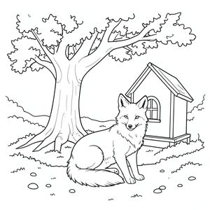 . Mô tả hình ảnh: Là một hình chữ nhật lớn, hơi nghiêng. Nền là một vùng rộng lớn mềm mại, hơi mờ của một cây sồi trưởng thành, rậm rạp. Cây được đặt hơi lệch sang trái khung hình, tạo ra một đường cong nhẹ nhàng của thân cây. Các lá là một , gần như phát sáng, gợi ý ánh sáng mặt trời lốm đốm. Mặt đất được bao phủ bởi một tấm thảm rêu dày, một , đất, và một vài viên sỏi nhỏ rải rác, tròn hoàn hảo. Ấn tượng chung là một trong những sự yên tĩnh yên tĩnh.

Trung tâm trong cảnh này là một con cáo duy nhất, bóng bẩy. Bộ lông của nó mịn màng và hơi xù, tạo cho nó một chuyển động tinh tế, thanh lịch. Con cáo hơi hướng về bên phải, nhìn thẳng vào người xem với biểu cảm bình tĩnh, thông minh. Nó được đặt thấp hơn một chút trong khung hình, cho phép nhìn rõ hình dạng của nó. Con cáo hơi cuộn tròn, gợi ý một khoảnh khắc nghỉ ngơi.

Toàn bộ hình ảnh là một bản vẽ đường thẳng duy nhất, không bị đứt gãy, không có bóng mờ. Nội thất màu trắng của ngôi nhà trên cây có thể nhìn thấy một cách tinh tế, một cấu trúc hình chữ nhật đơn giản được xây dựng trên cây, với một cửa sổ nhỏ, hình vòm. Đó là một màu , mang lại sự tương phản nhẹ nhàng với con cáo. Ngôi nhà trên cây được đặt hơi lệch tâm, tạo cảm giác cân bằng. Các yếu tố chính và cân nhắc: * Con cáo là đối tượng chính.  * Đơn giản và cân bằng. Cây và cáo là những yếu tố chính.  * Hậu cảnh là một khung cảnh rừng tự nhiên tinh tế.  * Chủ yếu là màu nâu, xanh lá cây và kem tắt tiếng, với cáo mang lại sự tương phản mạnh mẽ.  * Các đường nét rõ ràng và chính xác, nhấn mạnh hình dạng của con cáo và cái cây. Tại sao cách tiếp cận này đáp ứng các yêu cầu: * Cáo là đối tượng duy nhất.  * Con cáo có một đầu và một cơ thể.  * Không có thêm chi hoặc phần phụ.  * Hình ảnh hoàn toàn và màu trắng, không có màu.  * Cây và cáo tạo cảm giác chuyển động và thú vị thị giác.  * Phong cách hoàn toàn là nghệ thuật đường nét.  * Việc không có bóng râm là rất quan trọng.

Tôi đã tập trung vào việc tạo ra một cảnh êm dịu về mặt hình ảnh và thẩm mỹ, ưu tiên các yếu tố cốt lõi và tuân thủ nghiêm ngặt các ràng buộc được yêu cầu. Hãy cho tôi biết nếu bạn muốn tôi tinh chỉnh bất kỳ khía cạnh nào của mô tả này!, trang màu, nghệ thuật đường nét, nền trắng