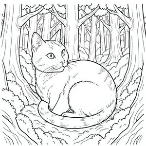 có màu trắng tinh khiết có hình một con mèo, được chế tác tỉ mỉ để đáp ứng thông số kỹ thuật của bạn. Tôi sẽ tập trung vào việc tạo ra cảm giác có chiều sâu và chi tiết, đồng thời tuân thủ các ràng buộc của bạn.  : Ấn tượng tổng thể của "Silent Sentinel": Hình ảnh là một cái nhìn toàn cảnh lớn, hơi nghiêng, của một ngôi làng trên cây khổng lồ nép mình trong một khu rừng cổ thụ khổng lồ. Trọng tâm hoàn toàn là một con mèo duy nhất, được hiển thị hoàn hảo, được định vị là điểm quan tâm trung tâm. Hậu cảnh là một khu rừng rậm rạp, nhiều lớp, được thể hiện với cảm giác quy mô và chiều sâu bao la. Con mèo: * Đầu của con mèo có hình tam giác, với một hình dạng hơi dẹt. Đôi mắt to, hình quả hạnh và tập trung mạnh mẽ, một màu sắc xuyên thấu. Bộ lông là một mô hình dày đặc, hơi gợn sóng của , chuyển sang nhẹ hơn, gần như - trên mõm và chóp tai. Một sọc tinh tế, gần như không thể nhận thấy, chạy từ gốc tai xuống đầu đuôi.  * Cơ thể mèo dài và gầy, gần như ngoằn ngoèo. Đó là một , phong phú, với các biến thể tinh tế trong tông màu để gợi ý một kết cấu nhẹ. Bộ lông đặc biệt dày đặc xung quanh vai và hai bên sườn, tạo cảm giác bồng bềnh. Đuôi dài và dày, một , gần như -, với một điểm tinh tế ở đầu. Đuôi hơi cong lên trên, tạo cho nó một tư thế năng động, hơi tò mò.  * Con mèo hơi cuộn tròn, gần như đang nghỉ ngơi. Bàn chân của nó được nhét gọn gàng bên dưới cơ thể, và đuôi của nó được uốn cong nhẹ nhàng. Nó trông hơi ngoài máy ảnh, với một cái nhìn tinh tế, cảnh giác.  * Tỷ lệ được xem xét cẩn thận để thực tế và cách điệu một chút. Có một đường cong tinh tế ở phía sau cổ, một vết lõm nhẹ trên trán và một độ dốc nhẹ nhàng ở vai. Không có tính năng phóng đại - chỉ là một hình thức tự nhiên, đáng tin cậy. Hậu cảnh – Khu rừng: * Hậu cảnh được xây dựng từ các lớp cây cối dày đặc, tạo cảm giác chiều sâu. Cây cối là sự pha trộn của màu nâu, xanh lá cây và gợi ý của , với các kết cấu khác nhau - một số có vỏ thô, một số khác có bề mặt nhẵn, phủ đầy rêu.  * Cây cối vô cùng rậm rạp, tạo cảm giác phức tạp, gần như ngột ngạt. Nền rừng được bao phủ bởi một lớp lá rụng dày và cành cây nhỏ, tạo ra một tông màu đất, trầm lắng.  * Nguồn khuếch tán, đến từ phía trên và hơi sang trái, tạo ra bóng tối tinh tế nhấn mạnh đường viền của con mèo và cây cối. Không có điểm nổi bật hoặc bóng tối.  * Chủ yếu là các sắc thái của , , và . Bảng màu trầm và tự nhiên, nhấn mạnh kết cấu của khu rừng. Bầu không khí tổng thể: Hình ảnh gợi lên cảm giác cô đơn yên tĩnh và bí ẩn cổ xưa. Con mèo đơn lẻ là tâm điểm, thu hút ánh nhìn của người xem và tạo cảm giác tĩnh lặng. Bảng màu đơn sắc làm tăng cảm giác vượt thời gian và sự tồn tại đơn độc của chú mèo. Không gian âm: Toàn bộ hình ảnh được lấp đầy bởi một lượng không gian âm đáng kể, cho phép con mèo trở thành tiêu điểm rõ ràng.

--- Để giúp tôi tinh chỉnh thêm điều này, bạn có thể cho tôi biết: * Có loại cây cụ thể nào bạn muốn nhìn thấy ở hậu cảnh không? * Có tâm trạng hoặc cảm giác cụ thể nào mà bạn đang nhắm đến không?, tô màu, nghệ thuật đường nét, nền trắng