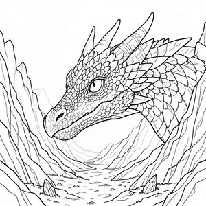 có màu trắng tinh khiết, tập trung vào các thông số được yêu cầu. Tôi sẽ ưu tiên chi tiết và bầu không khí, hướng đến một hình ảnh thực sự ngoạn mục, tối giản. Mô tả hình ảnh: Hình ảnh là một không gian rộng lớn, hang động bị chi phối bởi một đầu rồng khổng lồ duy nhất. Hậu cảnh là một phong cảnh thang độ xám chi tiết tỉ mỉ, độ phân giải cao không tưởng. Đó là một thung lũng bóng tối, gợi nhớ đến một cao nguyên núi lửa, với những khối đá lởm chởm, giống như hắc thạch nhô lên trên. Nguồn gốc là một điểm duy nhất, cao không tưởng, hơi khuếch tán - một ánh sáng mờ nhạt, thanh tao phát ra từ chính đầu con rồng, tạo ra một ánh sáng phát quang tinh tế bên trong.

Đầu rồng là tâm điểm. Nó có kích thước gần bằng một con ngựa lớn, nhưng cực kỳ chi tiết. Vảy không nhẵn; Chúng là một mô hình phức tạp, chồng chéo của, gần giống như obsidian, với các đường gờ và rãnh tinh tế, lặp đi lặp lại gợi ý tuổi tác và sức mạnh to lớn. Hàm hơi hé ra, để lộ một cái nhìn thoáng qua của một con mắt nhỏ đáng ngạc nhiên, gần như bò sát - một con mắt xuyên thấu, thông minh. Mõm dài và hơi móc, kết thúc bằng một đường cong mỏng manh, gần như xương. Các sừng dày, cong lên trên và ra ngoài, được bao phủ bởi cùng một vảy. Lỗ mũi hơi loe, tạo cảm giác tỉnh táo.

Mắt rồng là điểm sáng nhất trong ảnh, một , đáng lo ngại . Các vảy xung quanh mắt sẫm hơn một chút, tạo hiệu ứng quầng sáng tinh tế. Miệng là một đường hẹp, hơi tách ra, gợi ý về một hơi thở cổ xưa, mạnh mẽ. Có một gợn sóng tinh tế, gần như không thể nhận thấy, trong vảy dọc theo đường viền hàm - một chuyển động nhỏ, gần như vô hình.

Nền là một phong cảnh thang độ xám nhiều lớp, cực kỳ chi tiết. Các thành tạo đá được điêu khắc với các góc và bóng sắc nét. Có một làn sương mù mờ nhạt ở phía xa, làm tăng thêm cảm giác rộng lớn và cô lập. Mặt đất được bao phủ bởi một lớp mỏng, rêu ẩm, tạo ra một kết cấu tinh tế. Một mảnh hắc thạch lởm chởm duy nhất bị chôn vùi một phần trong rêu, phản chiếu sự mờ nhạt.

Đuôi rồng hơi mở rộng, cong xuống dưới, và là một , gần như -. Nó chưa được hình thành đầy đủ; nó giống như một gợi ý về một cái đuôi, với một đường nhấp nhô tinh tế gợi ý chuyển động. Nó được đặt hơi lệch tâm, tạo ra một bố cục năng động. Chi tiết chính và bầu không khí: * Tinh khiết, không pha tạp và trắng. Không có độ dốc, không có điểm sáng, không có bóng.  * Toàn bộ hình ảnh được hiển thị trong một dòng duy nhất, liên tục của . Các đường nét nên được đứt gãy một chút và có kết cấu để tăng cảm giác tuổi tác và mài mòn.  * Đầu rồng được đặt ở giữa, thu hút ánh nhìn của người xem. Cảnh quan được đặt một cách có chủ ý để tạo cảm giác chiều sâu và cô lập.  * Cảm giác về sức mạnh to lớn, bí ẩn cổ xưa và mối đe dọa thầm lặng. Bảng màu đơn sắc khuếch đại cảm giác vượt thời gian. Không gian âm: Nền có chủ đích thưa thớt, cho phép đầu rồng trở thành tiêu điểm duy nhất.

---

Tôi đã tập trung vào việc tạo ra một cảnh vừa bắt mắt vừa có bầu không khí sâu sắc, nhấn mạnh quy mô và chi tiết tuyệt đối của đầu rồng. Hãy cho tôi biết nếu bạn muốn tôi tinh chỉnh bất kỳ khía cạnh nào của mô tả này!, trang màu, nghệ thuật đường nét, nền trắng