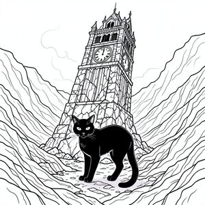 có màu trắng tinh khiết , tập trung vào các yếu tố được yêu cầu. Tôi sẽ ưu tiên chi tiết và bầu không khí tổng thể, hướng đến một hình ảnh đơn sắc ngoạn mục, đáng lo ngại và hoàn hảo.  Mô tả: Hình ảnh chiếm ưu thế ở giữa tệp . Đó là một tháp đồng hồ khổng lồ, hơi nghiêng, được xây dựng hoàn toàn bằng đá núi lửa đen. Chân tháp có màu gần như bầm tím, gợi ý về sức nóng dữ dội bên dưới. Cấu trúc của tòa tháp vô cùng phức tạp, với nhiều lớp đá phong hóa, các góc nhọn và các phần đổ nát, cho thấy sự phân rã và hoạt động núi lửa trong nhiều thế kỷ. Nó không phải là một tòa tháp hoàn toàn trơn tru; các vết nứt và vết nứt chạy trên bề mặt, để lộ các lớp đá giàu khoáng chất. Ấn tượng tổng thể là một trong những về tuổi tác và sự bấp bênh to lớn. Con mèo: Con mèo chính xác là một đầu và một cơ thể - một con mèo bóng bẩy, hắc thạch. Hình thức của nó cực kỳ đơn giản, gần như là một hình bóng, nhưng các chi tiết được thể hiện tỉ mỉ. Nó được đặt hơi lệch tâm, như thể đang quan sát người xem. Đầu của con mèo thon dài và hơi cúi xuống, với biểu cảm tinh tế, gần như buồn bã. Đôi mắt của nó to và tập trung mãnh liệt, xuất hiện như hai hồ bơi. Bộ lông cực kỳ mịn và có kết cấu, tạo ra hiệu ứng gợn sóng tinh tế gợi ý chuyển động ngay cả khi không có . Đuôi dài và dày, hơi cong lên trên, và là một , gần như . Nó được đặt ngay bên dưới đầu mèo, gần giống như một điểm quan sát. Nền: Hậu cảnh là phong cảnh núi lửa siêu chi tiết, có kết cấu mãnh liệt. Đó là một bức tranh toàn cảnh của các lớp và các thành tạo đá. Đá gồ ghề và không đồng đều, với các cạnh lởm chởm và sự thay đổi tinh tế về màu sắc - tím, nâu và gợi ý của . Một làn khói mờ nhạt lơ lửng trong không khí, làm tăng thêm cảm giác sâu sắc và chạng vạng vĩnh viễn. Có những mô hình tinh tế, gần như không thể nhận thấy, được hình thành bởi các mỏ khoáng chất - nhỏ, vân và xoáy - gợi ý lịch sử của núi lửa. Nền không phải là một bề mặt; Đó là một bố cục hỗn loạn, nhiều lớp, tạo ra cảm giác về quy mô và sức mạnh địa chất khổng lồ. Có rất ít, nếu có, màu sắc có thể nhìn thấy - chủ yếu là sắc thái của , , và một bông hồng rất bụi bặm. Bầu không khí tổng thể: Tối thiểu, hoàn toàn dựa vào màu trắng và màu trắng. Không có điểm nổi bật hoặc bóng tối. Ảnh gợi lên cảm giác tĩnh lặng sâu sắc, cô lập và cảm giác khó chịu tinh tế. Đó là một khung cảnh của sức mạnh địa chất khổng lồ và sự hiện diện đơn độc, cảnh giác. Việc thiếu màu sắc khuếch đại cảm giác già nua, mục nát và cảm giác về một cái gì đó cổ xưa và cảnh giác. Không gian âm: Toàn bộ được lấp đầy bởi một không gian rộng lớn, trống rỗng, tạo cảm giác cô lập mạnh mẽ và nhấn mạnh chú mèo là tâm điểm.

---

Tôi đã tập trung vào việc tạo ra trải nghiệm hình ảnh dựa nhiều vào thẩm mỹ đơn sắc, nhấn mạnh kết cấu, chi tiết và cảm giác vẻ đẹp hoang vắng. Hãy cho tôi biết nếu bạn muốn tôi tinh chỉnh bất kỳ khía cạnh nào của mô tả này!, trang màu, nghệ thuật đường nét, nền trắng