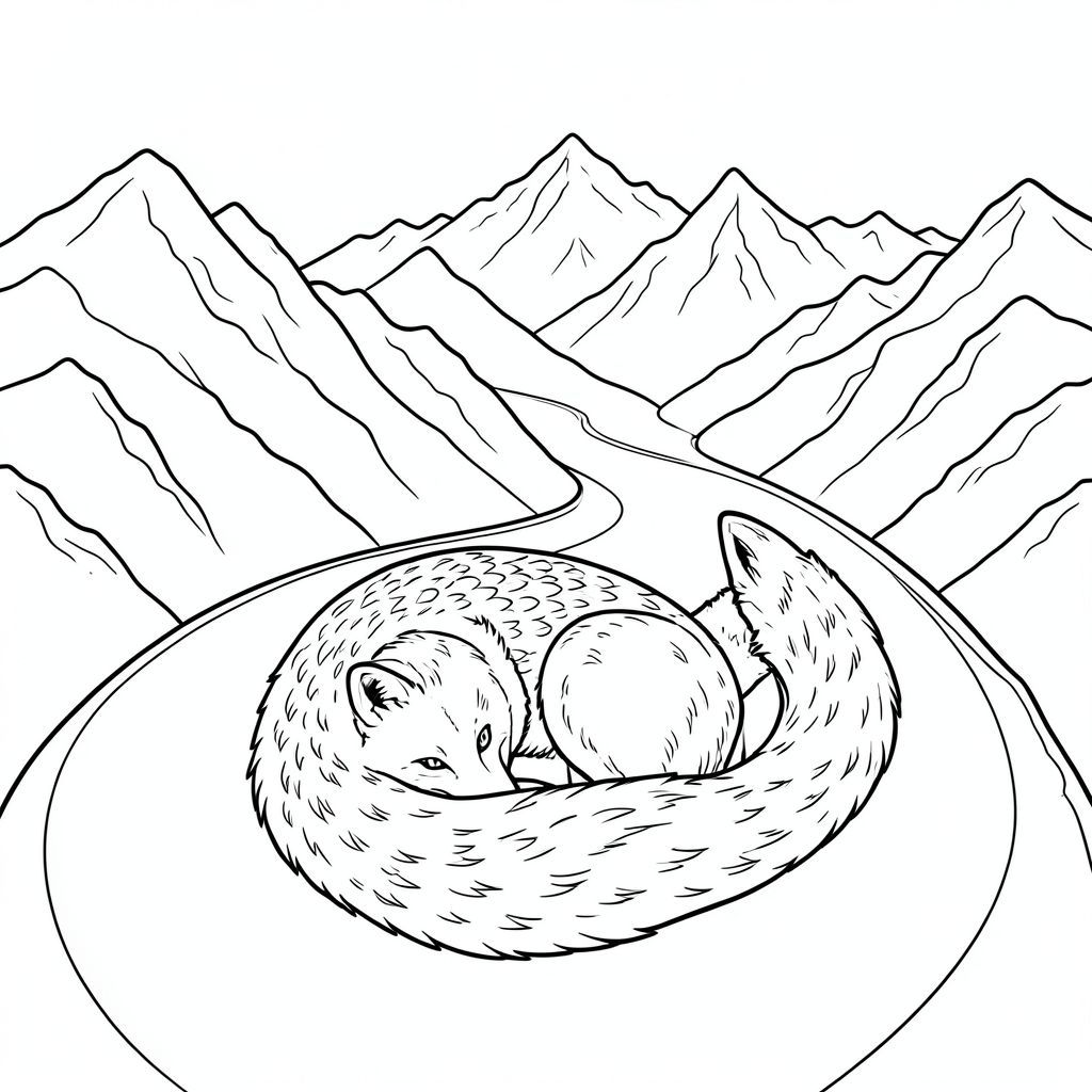 của một màu trắng tinh khiết có một con vật duy nhất, được kết xuất hoàn hảo, được thiết kế để đáp ứng các thông số kỹ thuật của bạn. Tôi sẽ tập trung vào việc tạo ra cảm giác có chiều sâu và chi tiết, trong khi tuân thủ nghiêm ngặt các ràng buộc của bạn.  : "Silent Ascent" Ấn tượng tổng thể: Ảnh là một con đường núi rộng lớn, quanh co, được hiển thị trong một đường thẳng duy nhất, không bị gián đoạn. Trọng tâm hoàn toàn là một con cáo duy nhất, bóng bẩy, được đặt ở trung tâm của khung hình. Hậu cảnh là một dãy núi ấn tượng, chi tiết gần như không tưởng, nhấn mạnh đường cong. Cảm giác tổng thể là một trong những chuyển động yên tĩnh, đơn độc. Con cáo: * Con cáo hơi cuộn tròn, gần như thể nó đang nghỉ ngơi, đầu hơi nghiêng về phía trước. Nó không được tạo dáng trong một tư thế năng động, mà là một tư thế tinh tế, chiêm nghiệm.  * Đầu thuôn dài và hơi hình tam giác, với một đường cong tinh tế đến đường viền hàm. Đôi mắt to và hình quả hạnh, với mống mắt , mãnh liệt. Mũi nhỏ và hơi nhọn. Có một cái mờ nhạt, gần như không thể nhận thấy, được đúc bởi đỉnh đầu.  * Cơ thể dài và gầy, thuôn nhọn đến một điểm. Bộ lông được thể hiện trong một loạt các đường cong ngắn, hơi chồng lên nhau, tạo cảm giác chiều sâu. Kết cấu lông tinh tế, gợi lên cảm giác hơi thô, gần như mượt như nhung. Đuôi dài và dày, hơi cong lên trên. Đó là một , tắt tiếng, với một đường tinh tế, hơi đứt gãy chạy dọc theo gốc để gợi ý một lọn tóc nhẹ.  * Các thang âm cực kỳ chi tiết, với các biến thể tinh tế về âm sắc và kết cấu. Chúng được sắp xếp theo một mô hình gợi ý một mô hình tinh tế, dịch chuyển của và trên lưng cáo.  * Con cáo hoàn toàn đơn sắc - sắc thái của , từ rất , gần - đến sâu hơn, . Không có điểm nổi bật hoặc phản chiếu. Bối cảnh – Dãy núi: * Dãy núi là một bố cục hỗn loạn, nhiều lớp của các đỉnh núi và thung lũng lởm chởm. Đó không phải là một cảnh quan lý tưởng, trơn tru. Các đường dày và không đồng đều, tạo cảm giác về tuổi tác và lịch sử địa chất.  * Chủ yếu là các sắc thái của, tắt tiếng và . Các đỉnh núi có kết cấu nhẹ, với sự chuyển màu tinh tế trong tông màu để gợi ý sự hình thành đá. Có những gợi ý về màu xanh lam và xanh lá cây bị trôi ở những khu vực xa, tạo cảm giác có chiều sâu.  * Con đường uốn cong đáng kể xung quanh con cáo, tạo cảm giác bao bọc. Dãy núi mọc lên trong một loạt các sườn dốc thoai thoải, đỉnh điểm là một đỉnh núi mờ mịt ở xa. Các đường nét đủ dày để tạo cảm giác khoảng cách.  * Các thay đổi tinh tế về độ dày và khoảng cách của dòng được sử dụng để tạo cảm giác có chiều sâu. Các chấm nhỏ, nằm rải rác khắp nền, đại diện cho cây cối hoặc đá ở xa. Không gian âm: * Toàn bộ được lấp đầy bởi một không gian trống lớn. Điều này nhấn mạnh cáo là điểm tập trung trung tâm. Bầu không khí tổng thể: Ảnh sẽ gợi lên cảm giác cô đơn, tĩnh lặng và gợi ý về vùng hoang dã cổ xưa. Đó là một cảnh mời gọi người xem tưởng tượng về một cuộc hành trình dài và đơn độc.

--- Để giúp tôi tinh chỉnh thêm điều này, bạn có thể cho tôi biết: * Có khía cạnh cụ thể nào của dãy núi mà bạn muốn tôi nhấn mạnh không?
* Bạn có tâm trạng hoặc cảm giác cụ thể mà bạn đang nhắm đến không?, tô màu, nghệ thuật đường nét, nền trắng