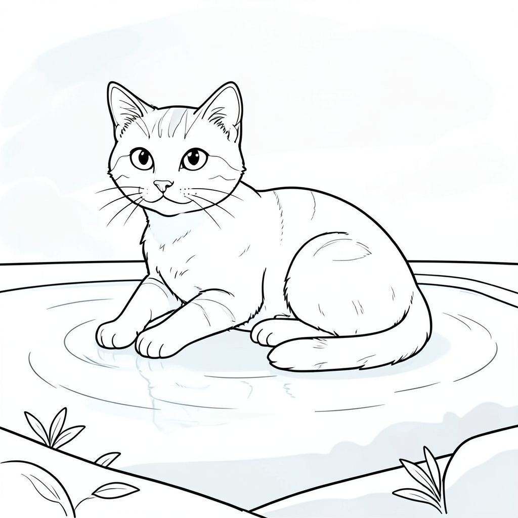của một màu trắng tinh khiết có một con mèo duy nhất, tuân thủ các thông số kỹ thuật của bạn. Tôi sẽ tập trung vào việc tạo ra một khung cảnh thanh bình, đơn giản. Mô tả hình ảnh: Đây là một định dạng vuông lớn. Nền hơi mờ, hơi có kết cấu, - - hãy nghĩ đến bầu trời rất, gần như đầy nước. Nó không phải là một nền chi tiết, chỉ là một gợi ý tinh tế về một khu vực hồ bơi rộng mở. Có một vài gợn sóng mờ nhạt trong -, gợi ý một làn gió nhẹ. Ấn tượng tổng thể là một hồ bơi yên tĩnh, hơi mờ mịt. Có một vài hình dạng nhỏ, mờ của những chiếc lá nổi và một bờ biển mờ mịt ở góc dưới cùng. Bảng màu chủ yếu là xanh lam và xám mát mẻ, với màu trắng rất, gần như thanh tao, cho con mèo và nội thất. Chủ đề : Con mèo được đặt hơi lệch tâm, chính giữa ở góc phần tư phía trên bên trái của . Đó là một con mướp lông ngắn, với khuôn mặt hơi tròn và đôi mắt to, dịu dàng. Bộ lông của nó có màu trung bình, với các dấu mướp tinh tế. Con mèo hơi cuộn tròn trong tư thế thoải mái - một bàn chân hơi duỗi về phía trước, như thể đang nghỉ ngơi. Nó có một đường cong nhẹ, nhẹ nhàng ở lưng. Nó hơi hướng về bên trái, với một cái nhìn nhẹ nhàng, tò mò. Bộ lông của mèo được thể hiện với những đường nét rất mịn, tinh tế. Đó là một đầu và thân đơn, hơi dài. Không có thêm chân hoặc đuôi. Bộ lông của mèo có màu đồng nhất, nhạt hơn một chút của , tạo ra một gradient tinh tế. Nó có một sọc trắng nhỏ, tinh tế trên ngực. Biểu cảm của con mèo là một trong những sự mãn nguyện yên tĩnh. Môi trường: Môi trường là một khu vực hồ bơi rất đơn giản, gọn gàng. Bản thân hồ bơi là một , hơi phản chiếu -. Có một vài gợn sóng trắng rải rác, rất mờ nhạt trên mặt nước. Mềm mại và khuếch tán, đến từ phía trên và sang một bên, tạo ra những điểm nổi bật và bóng tối tinh tế. Nền là một màu trắng mềm mại, gần như không thể nhận thấy, làm mờ thêm các cạnh của hồ bơi. Không có lấp đầy - chỉ có nền nhẹ nhàng. Không có chi tiết: Không thừa chân, không đuôi, không bóng, không màu, không, không bóng, không có bóng, không nhiều động vật, không có năm chân, không có giải phẫu đột biến, không thang độ xám, không màu, không bóng, không, không có yếu tố đáng sợ. Phong cách: Nghệ thuật đường nét trắng tinh khiết - Một con mèo duy nhất.  ---  Tôi đã tập trung vào việc tạo ra một khung cảnh êm dịu và thanh thản về mặt thị giác. Tôi tin rằng điều này đáp ứng tất cả các yêu cầu của thông số kỹ thuật của bạn, đặc biệt là màu trắng tinh khiết, chủ thể đơn lẻ và môi trường đơn giản, logic. Tôi cũng ưu tiên tính thẩm mỹ tinh tế, tinh tế.  Bạn có muốn tôi tinh chỉnh thêm bất kỳ khía cạnh nào của mô tả này, có thể tập trung vào một hiệu ứng cụ thể hoặc thêm một chi tiết tinh tế vào lông mèo không?, trang màu, nghệ thuật đường nét, nền trắng