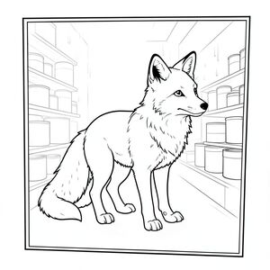 của một màu trắng tinh khiết có một con cáo duy nhất, được tạo hình hoàn hảo, được thiết kế để phù hợp với thông số kỹ thuật của bạn. Tôi sẽ tập trung vào việc tạo ra một hình ảnh thanh bình, cách điệu một chút. Mô tả: Đây là một khu vực hình chữ nhật đơn giản, hơi nghiêng, khoảng 8x10 inch. Nền là một cái mờ nhẹ nhàng, hơi có kết cấu, - giống như một lối đi của cửa hàng tạp hóa hơi ẩm ướt. Có một vài hình chữ nhật, nhỏ, rải rác của lon và hộp xếp chồng lên nhau ở hậu cảnh, tạo cảm giác chiều sâu tinh tế. Mềm mại và khuếch tán, đến từ phía trên và bên trái một chút, nhấn mạnh bộ lông của cáo.

Ở trung tâm của , một con cáo duy nhất được định vị. Con cáo hơi quay mặt sang phải, đầu quay sang trái. Bộ lông của nó rất phong phú, , với các biến thể tinh tế trong tông màu để tạo cảm giác về chiều sâu và kết cấu. Khuôn mặt của con cáo hơi nghiêng lên trên, thể hiện biểu cảm dịu dàng, cảnh giác. Đôi mắt của nó nhỏ, và tập trung. Đuôi cáo dài và rậm rạp, nhạt hơn một chút và hơi cong lên trên. Nó được đặt hơi lệch tâm, tạo ra một bố cục nhỏ, cân bằng. Bàn chân của cáo được tạo hình gọn gàng và hơi cong.

Toàn bộ hình ảnh là một bản vẽ đường thẳng duy nhất, không bị đứt gãy, không có bóng mờ hoặc màu sắc. Nội thất màu trắng của là một rất, gần như, . Bộ lông của con cáo được thể hiện với một tông màu rất tinh tế, gần như không thể nhận thấy, để tăng thêm sự thú vị về thị giác. Không có yếu tố nào khác trong cảnh - không có cây cối, bụi rậm hoặc các vật thể khác. Cảm giác tổng thể là một trong những quan sát yên tĩnh và yên bình. Các yếu tố chính và cân nhắc: * Con cáo là tiêu điểm tuyệt đối.  * Đơn giản, cân bằng và hơi nghiêng.  * Kết cấu tinh tế được giới thiệu qua nền và sự thay đổi nhỏ trong các đường lông.  * Thanh thản, bình tĩnh và hơi bí ẩn.

---

Tôi đã ưu tiên tạo ra một hình ảnh hấp dẫn về mặt hình ảnh và tuân thủ hoàn hảo dựa trên yêu cầu của bạn. Hãy cho tôi biết nếu bạn muốn tôi giải thích chi tiết về bất kỳ khía cạnh cụ thể nào hoặc điều chỉnh mô tả thêm!, trang màu, nghệ thuật đường nét, nền trắng